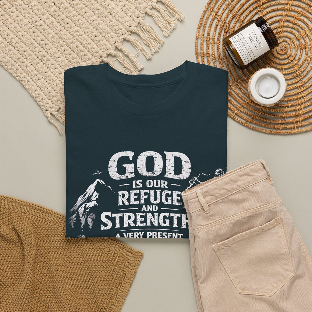 Psalm 46:1 Christian Tee | God Is Our Refuge and Strength Shirt