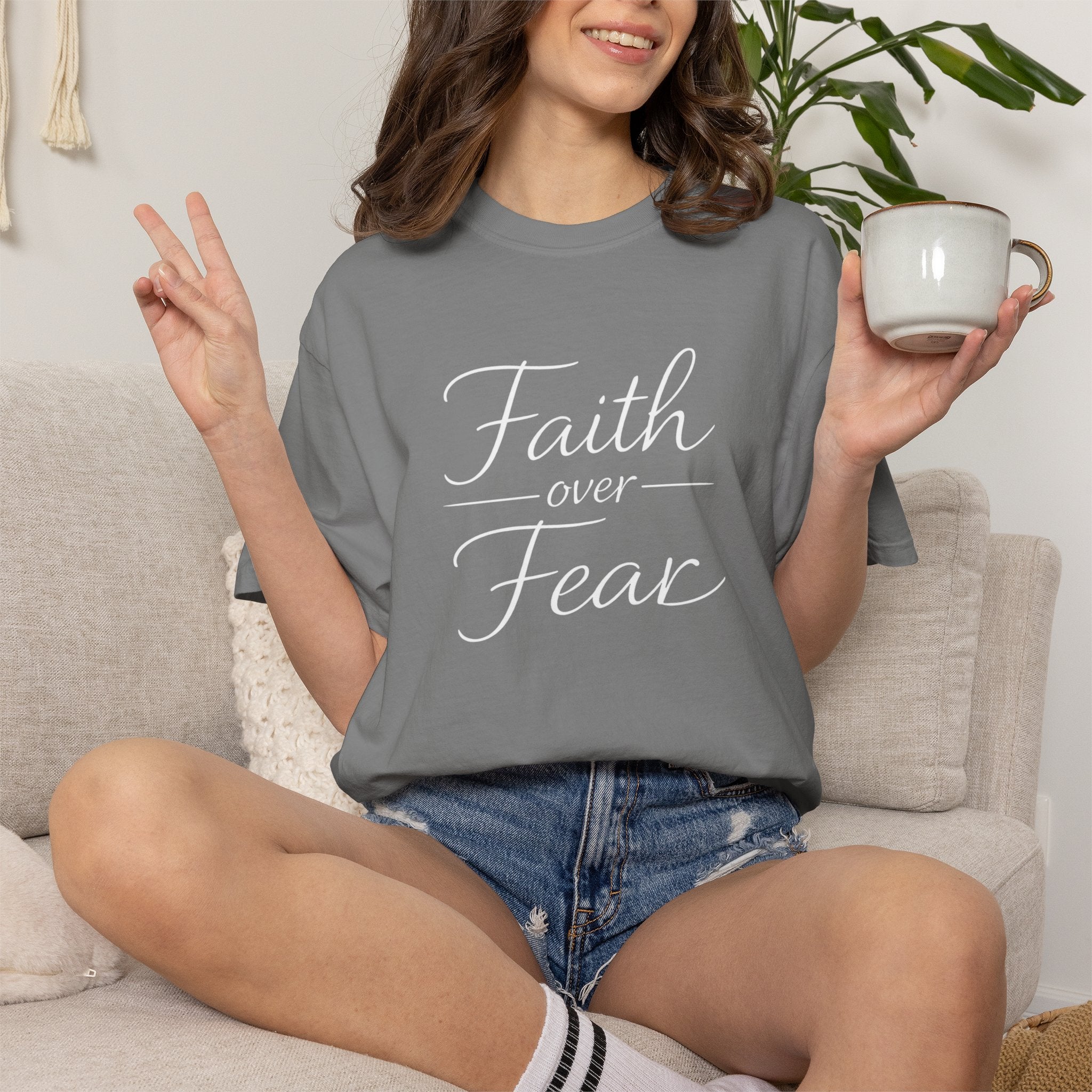 Faith Over Fear T-shirt | Inspirational Christian Scripture Tee