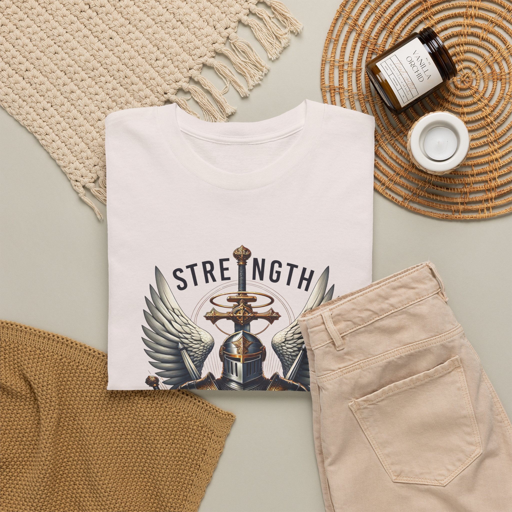 Strength in His Armor Christian Tee