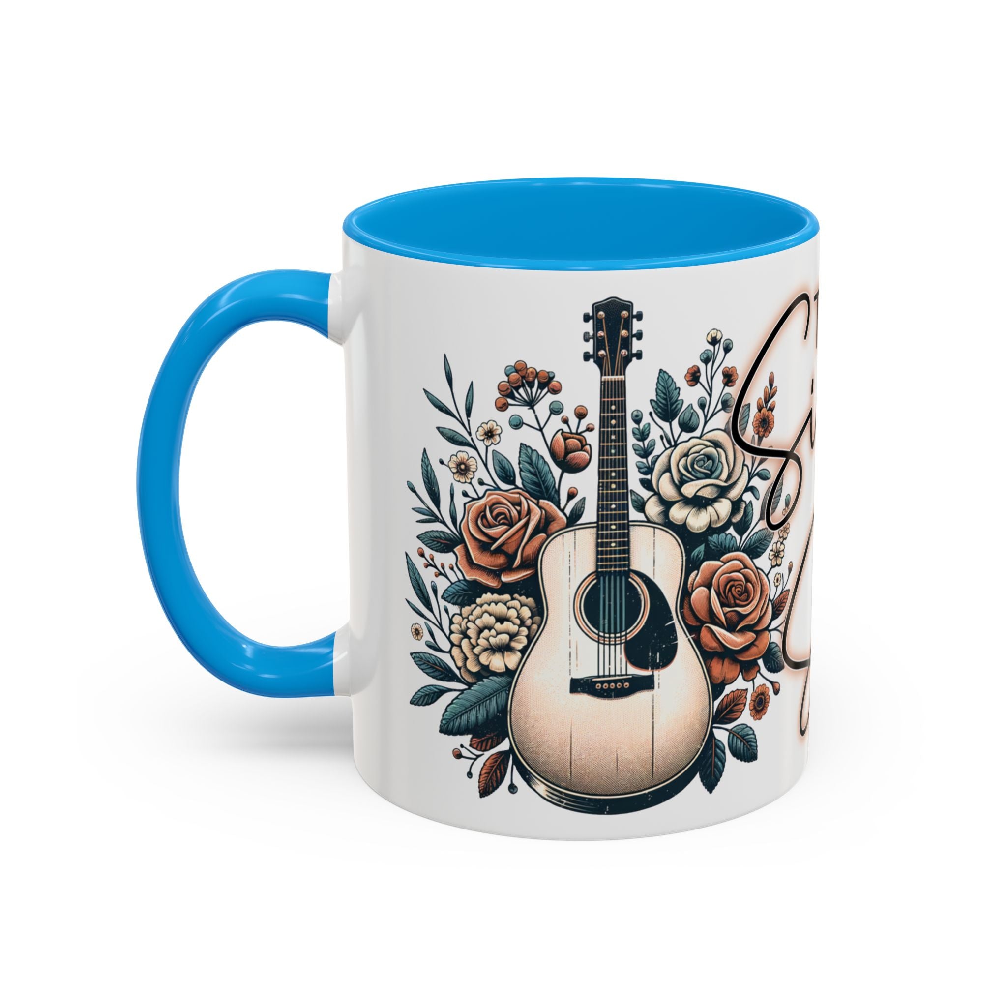 Then Sings My Soul Floral Acoustic Guitar Mug (11oz)
