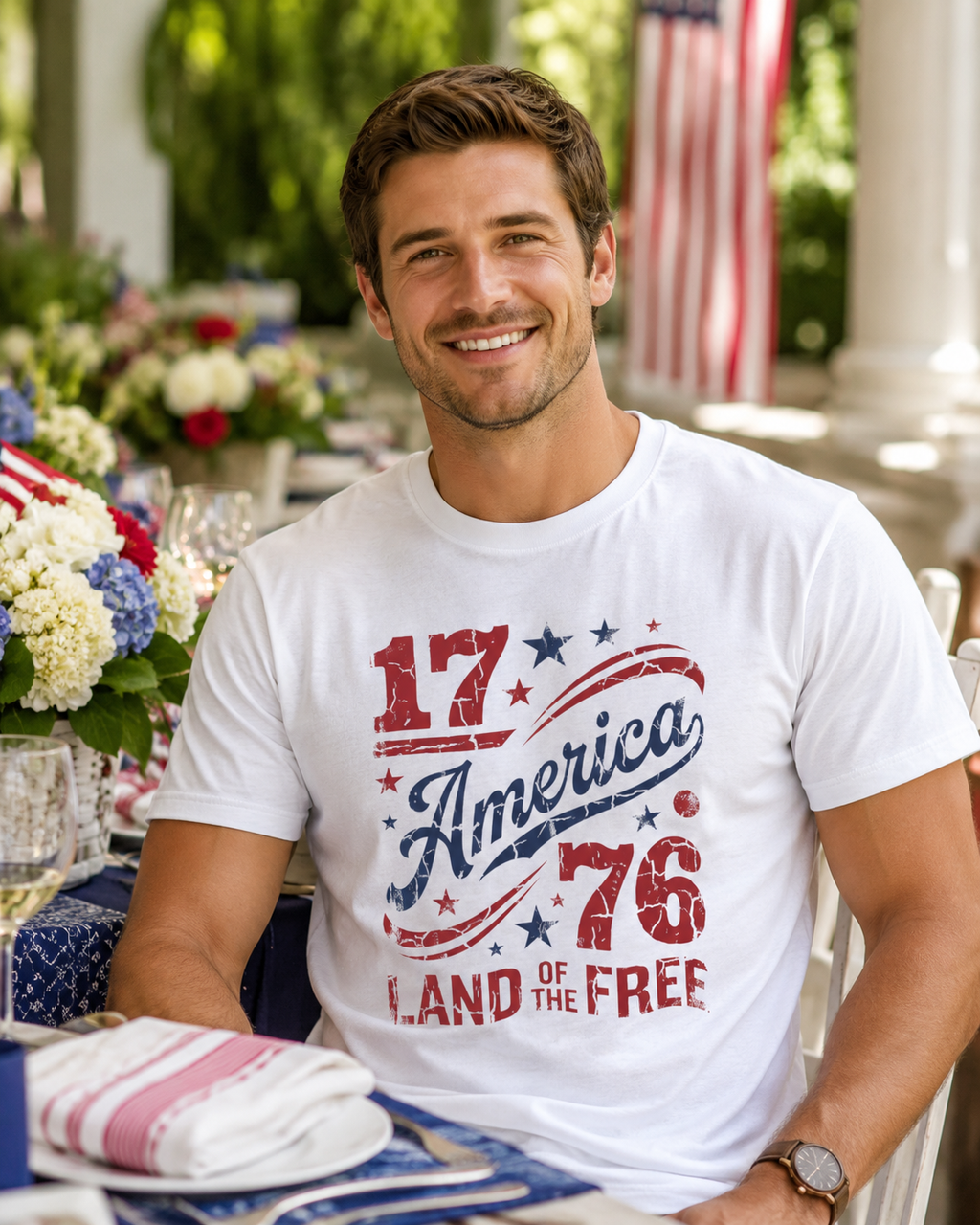 America 1776 "Land of the Free" Patriotic T-Shirt