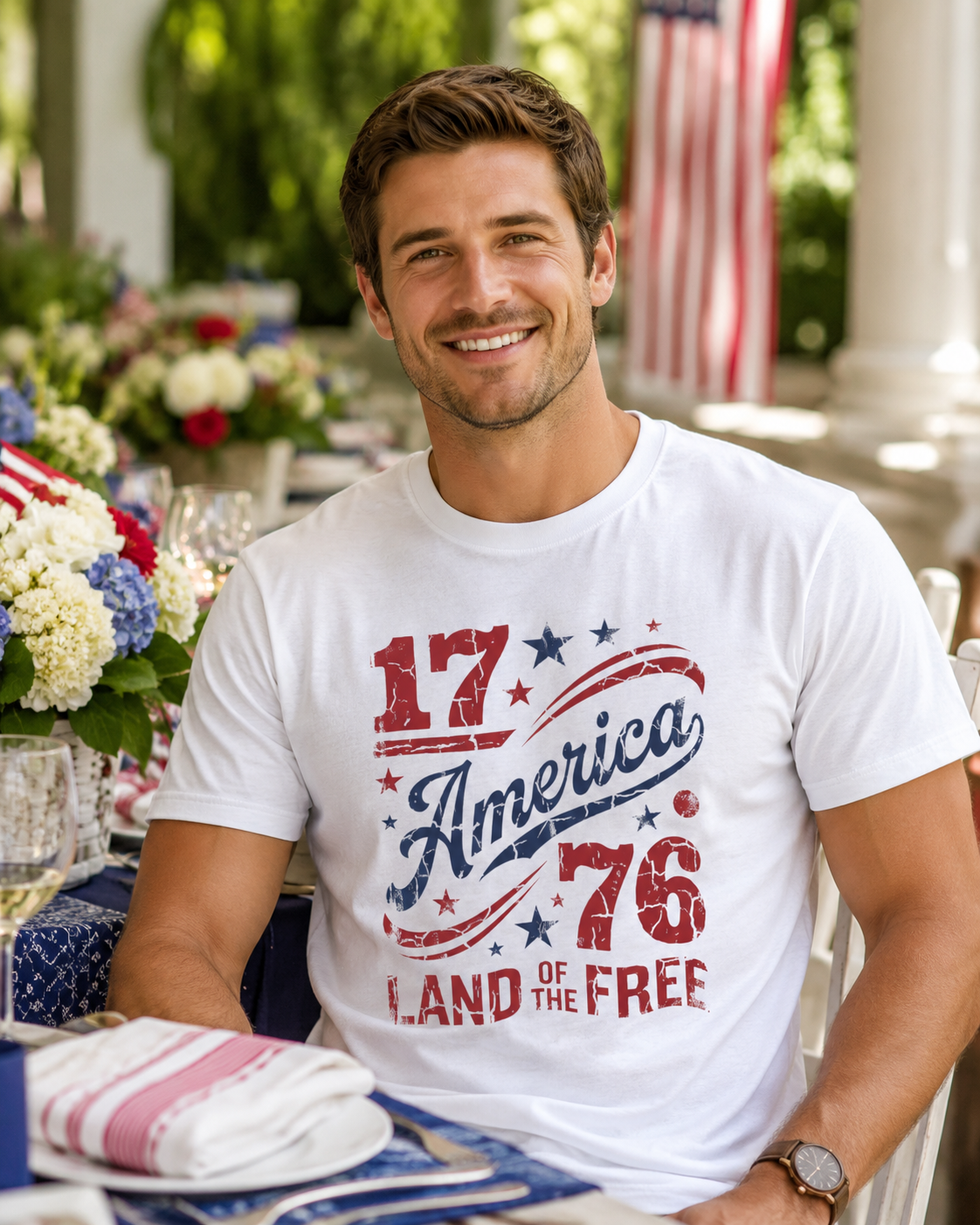 America 1776 "Land of the Free" Patriotic T-Shirt