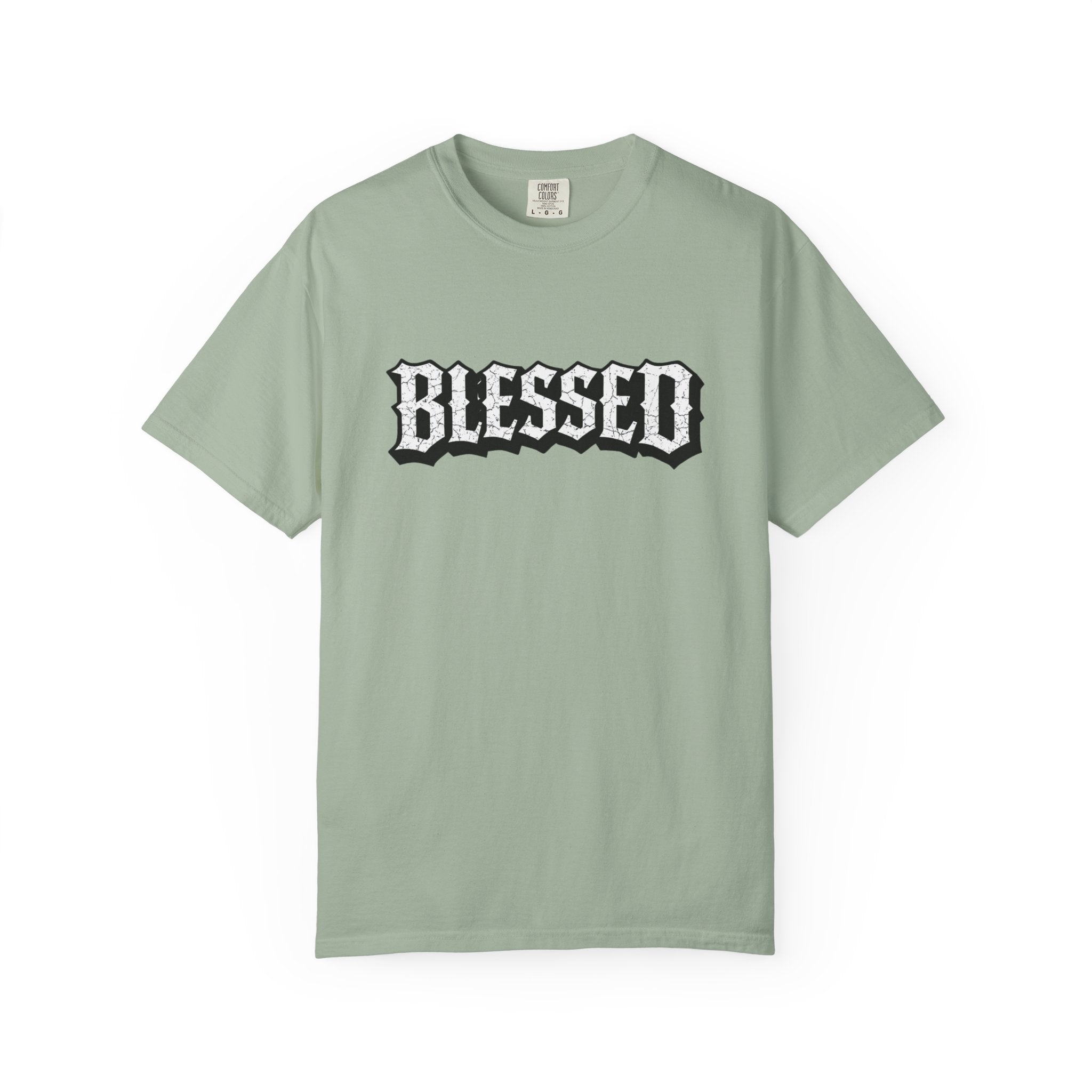 Blessed Script T-shirt | Garment-Dyed Casual Tee | Unisex T-shirt