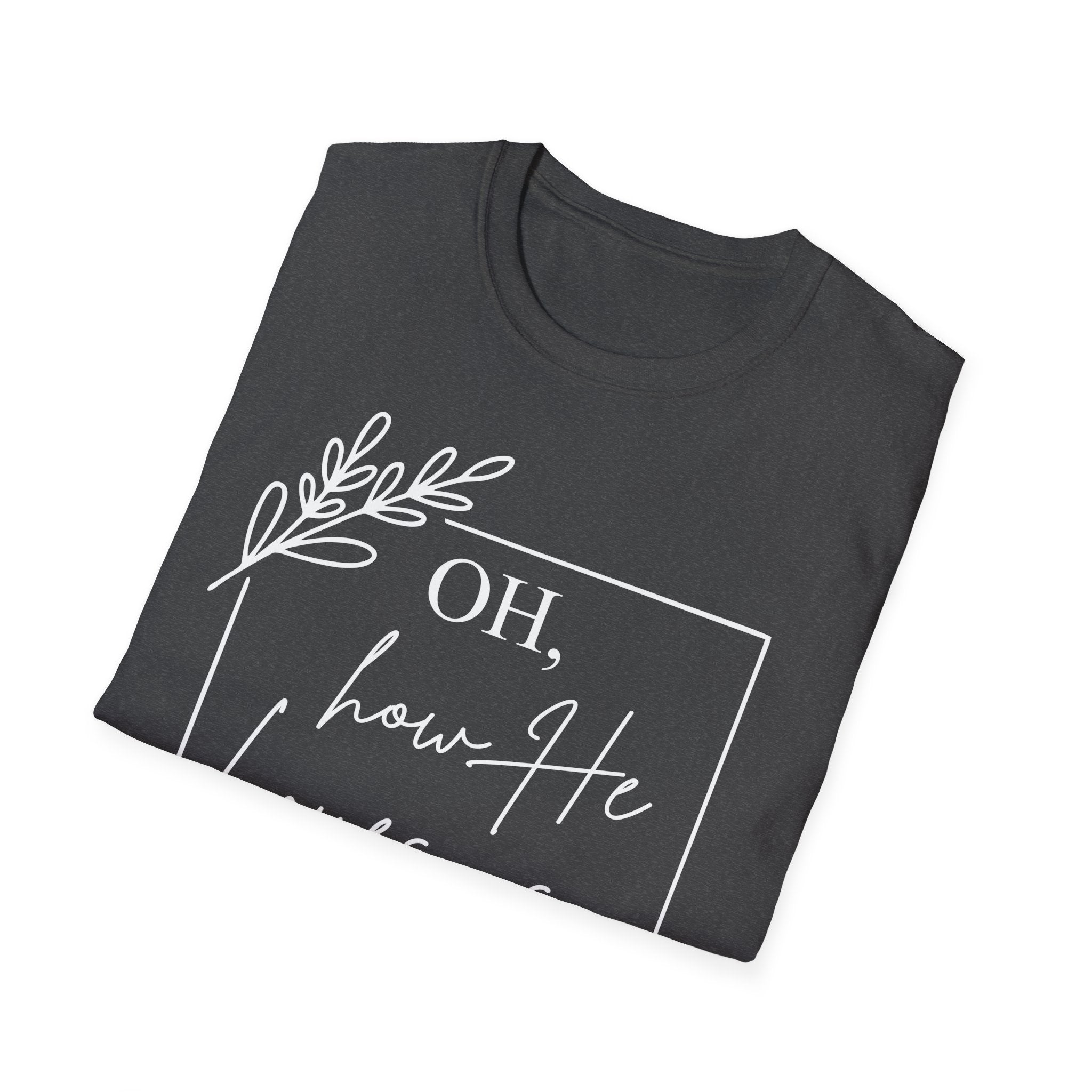 Oh How He Loves Us T-Shirt | 1 John 4:10 | Unisex Softstyle Christian T-shirt