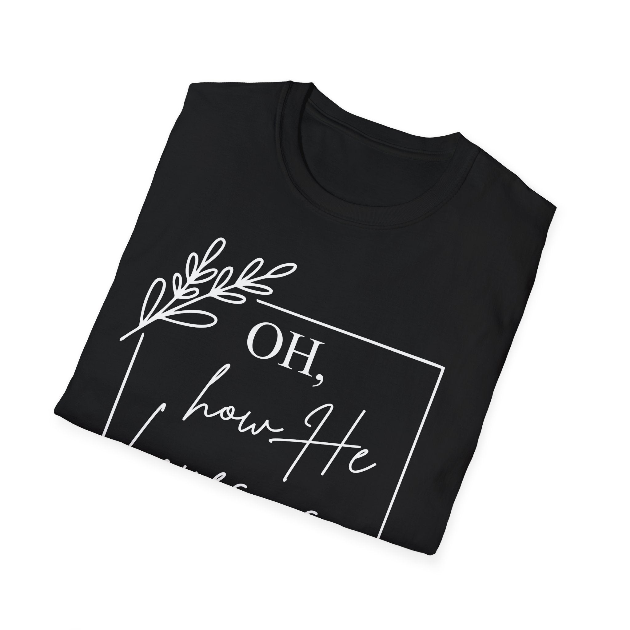 Oh How He Loves Us T-Shirt | 1 John 4:10 | Unisex Softstyle Christian T-shirt