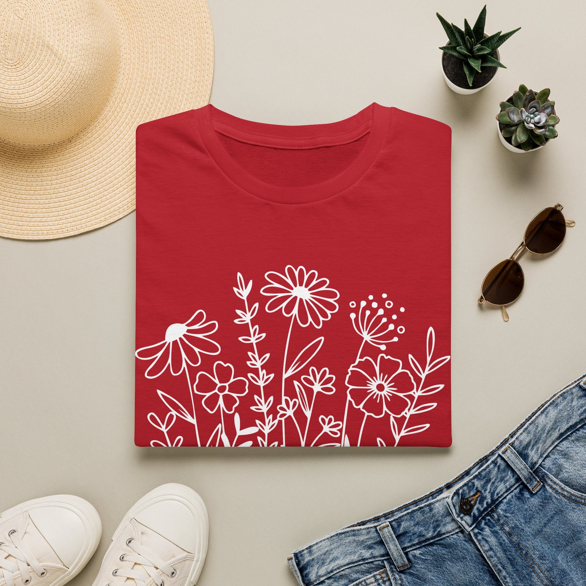 'Growing in Grace' Hand-Drawn Wildflower Tee
