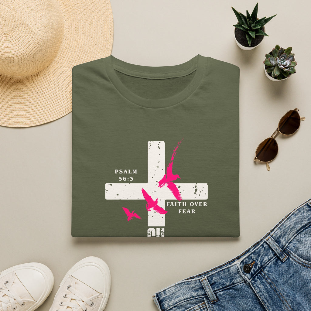 Faith Over Fear Cross T‑Shirt - Psalm 56:3