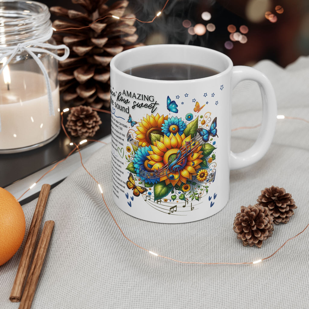 Amazing Grace Sunflower Christian Mug Description: