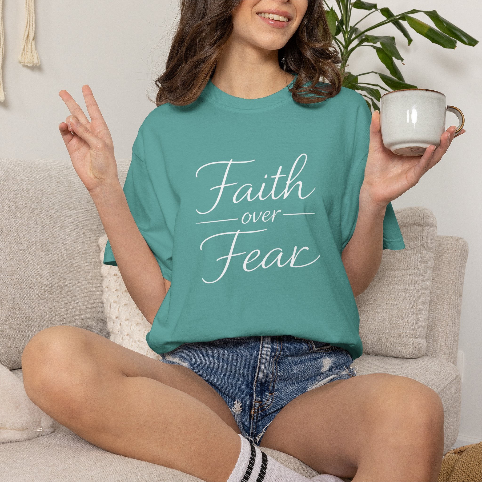 Faith Over Fear T-shirt | Inspirational Christian Scripture Tee