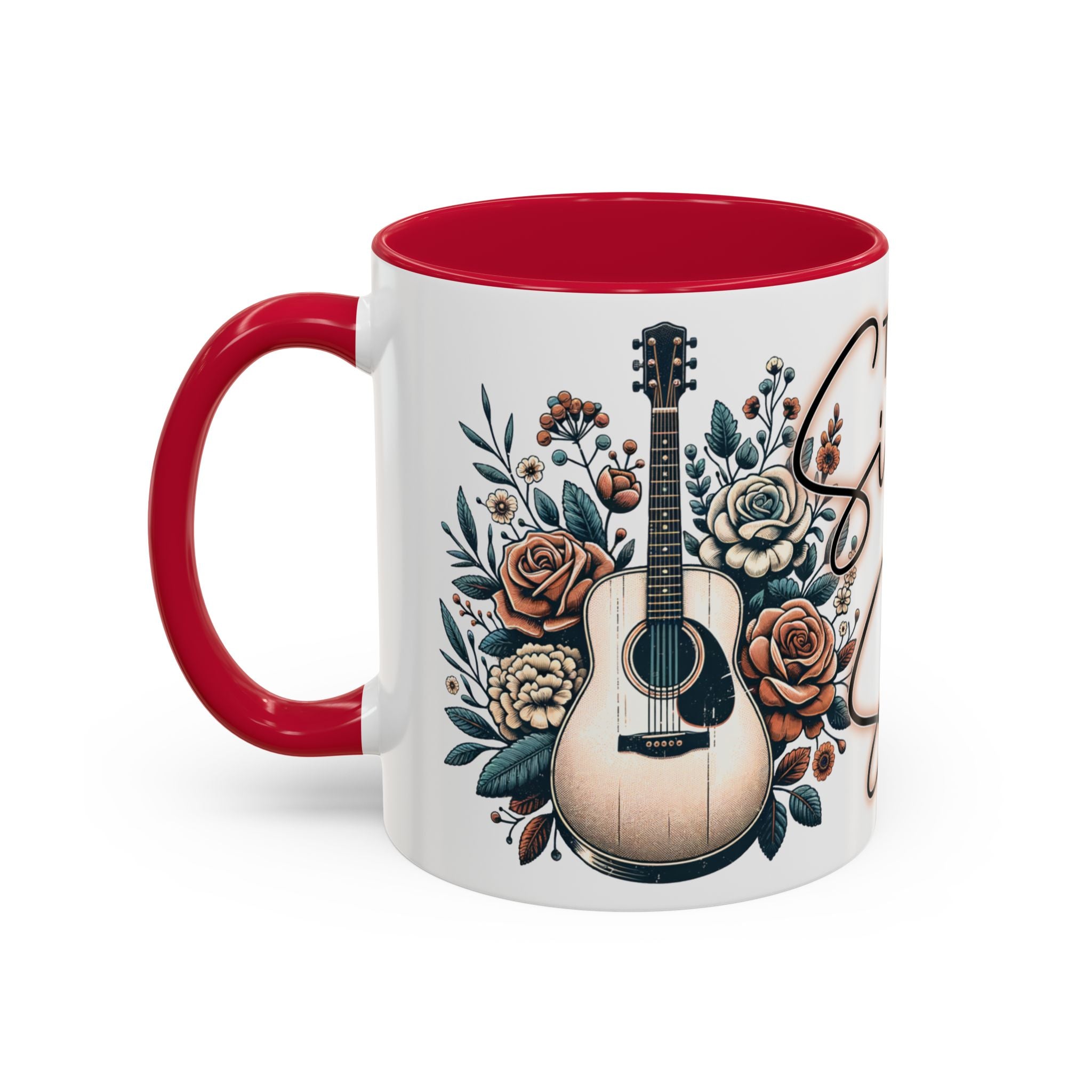Then Sings My Soul Floral Acoustic Guitar Mug (11oz)