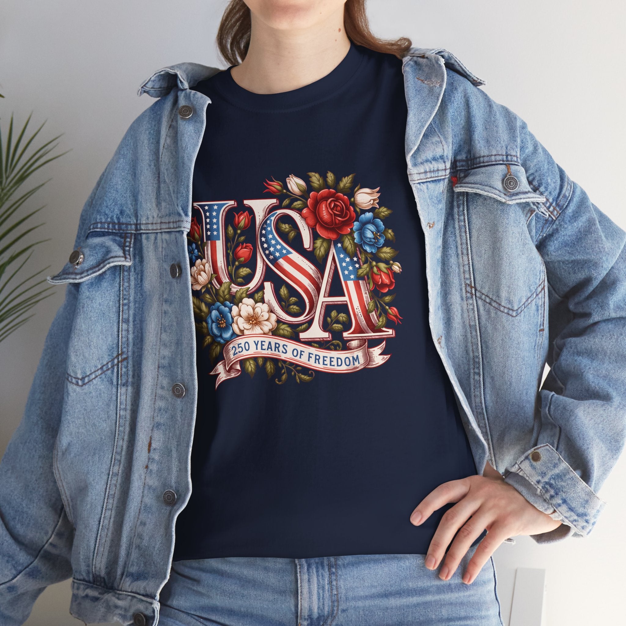 USA Floral 'Land of the Free' T-Shirt