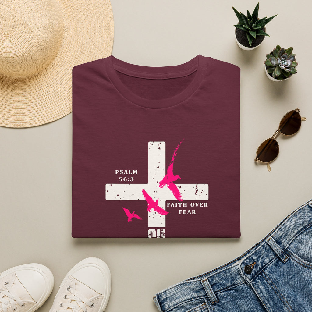 Faith Over Fear Cross T‑Shirt - Psalm 56:3