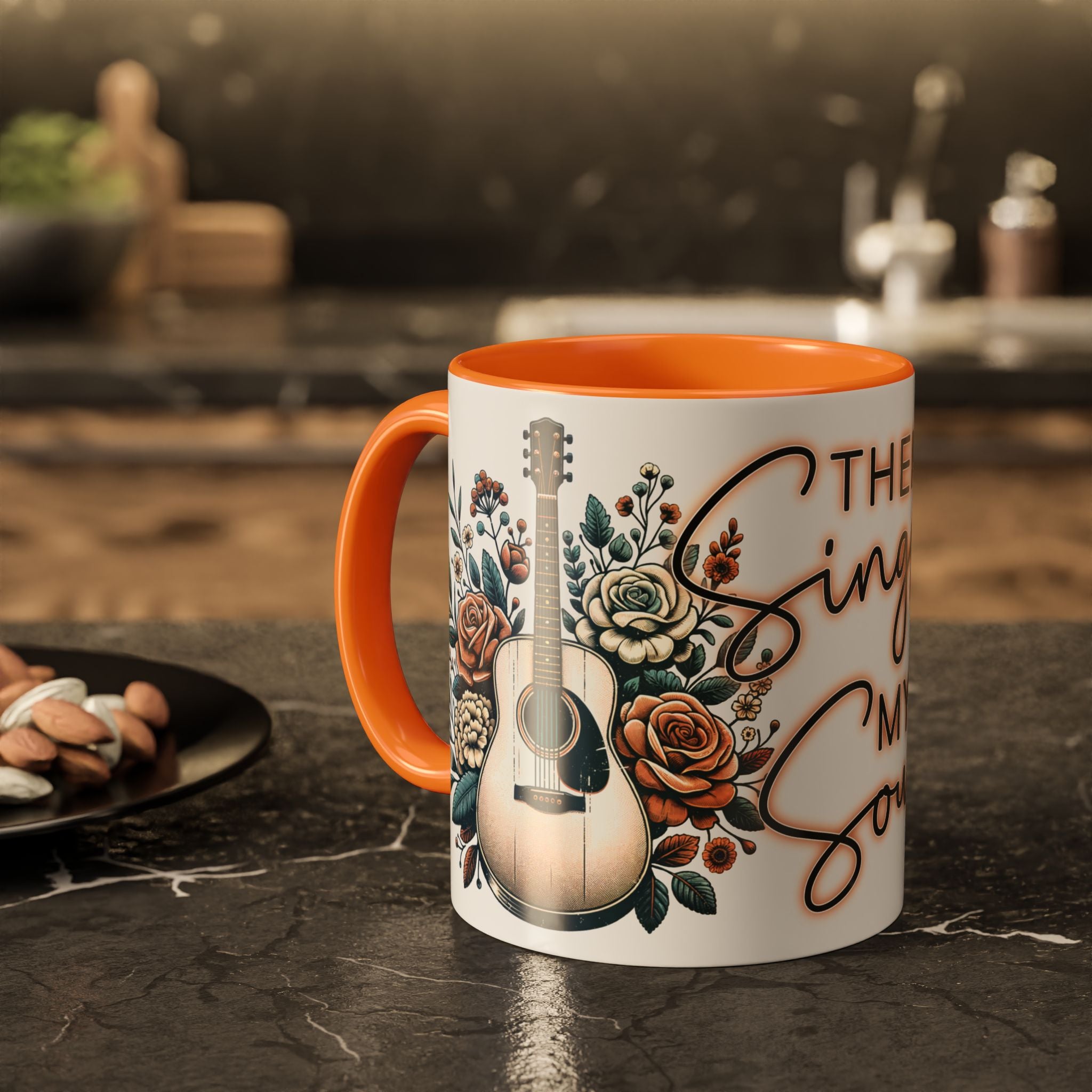 Then Sings My Soul Floral Acoustic Guitar Mug (11oz)