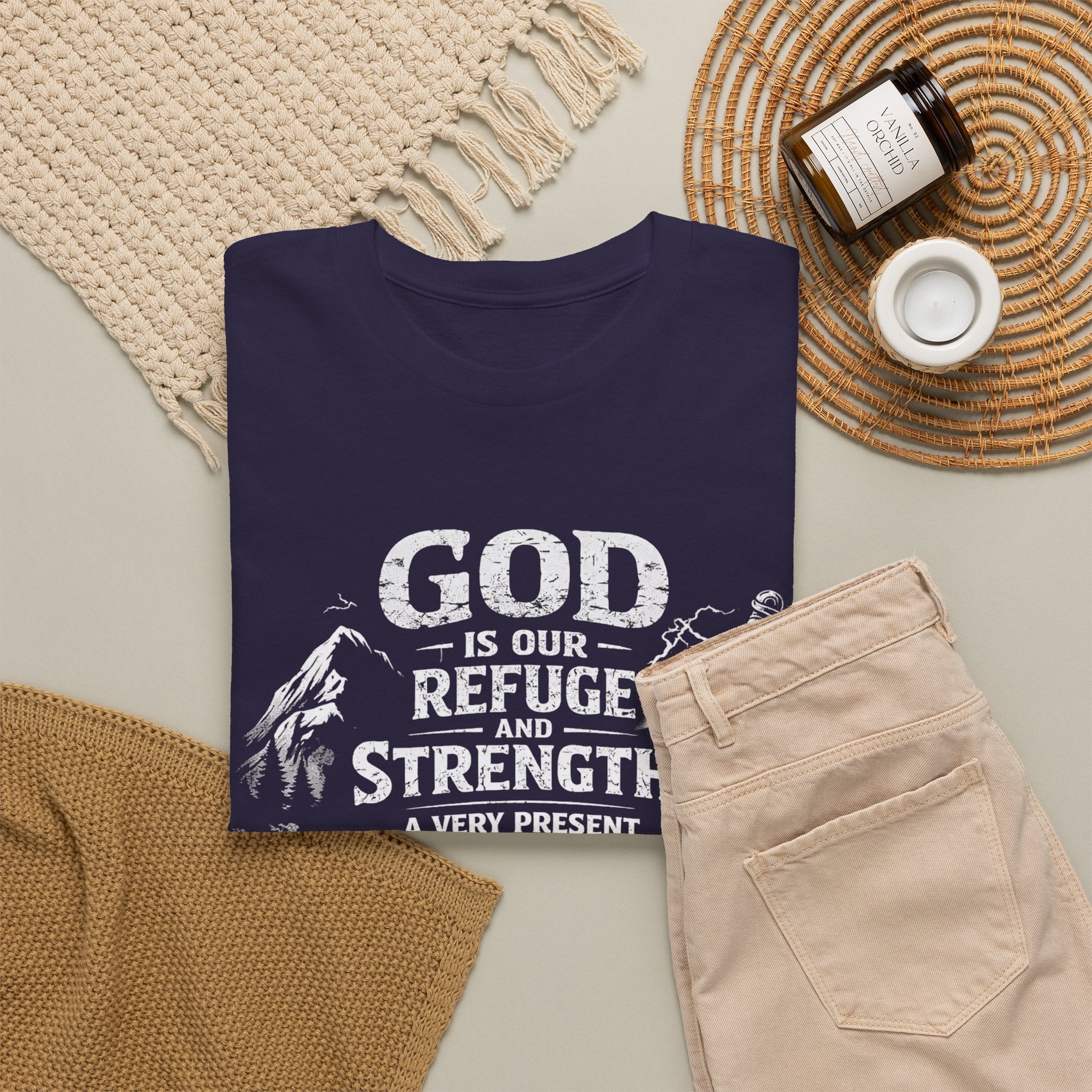 Psalm 46:1 Christian Tee | God Is Our Refuge and Strength Shirt