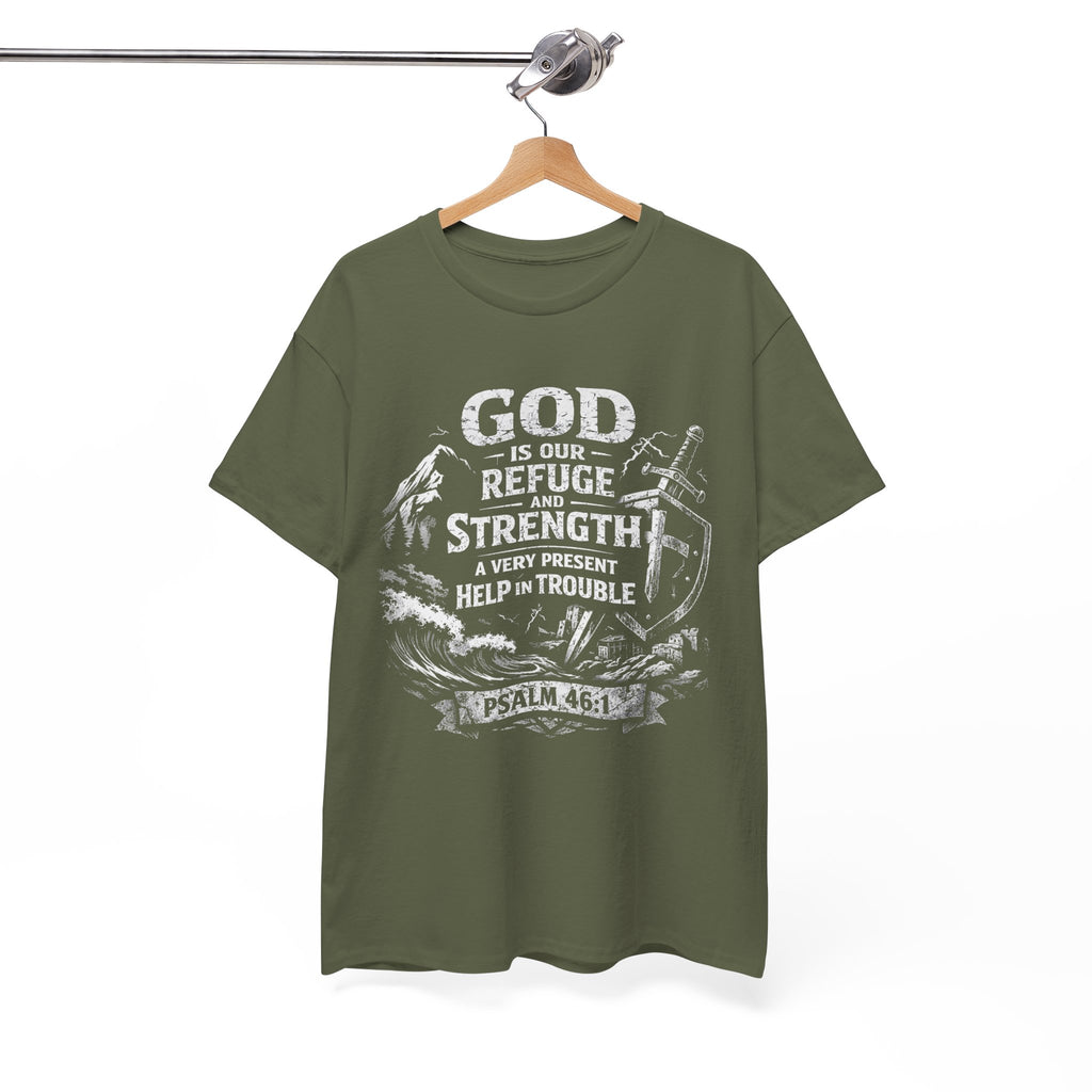 Psalm 46:1 Christian Tee | God Is Our Refuge and Strength Shirt
