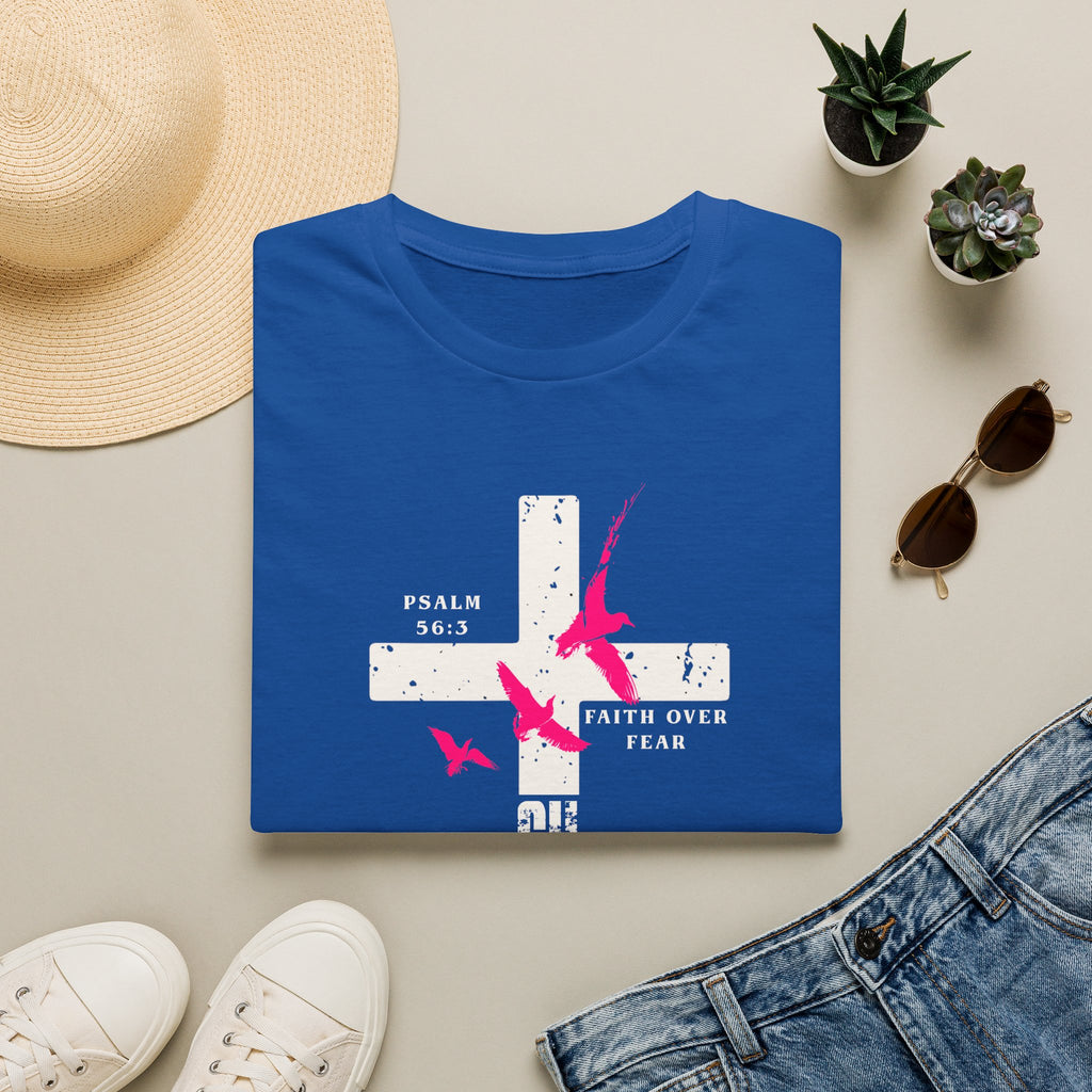 Faith Over Fear Cross T‑Shirt - Psalm 56:3
