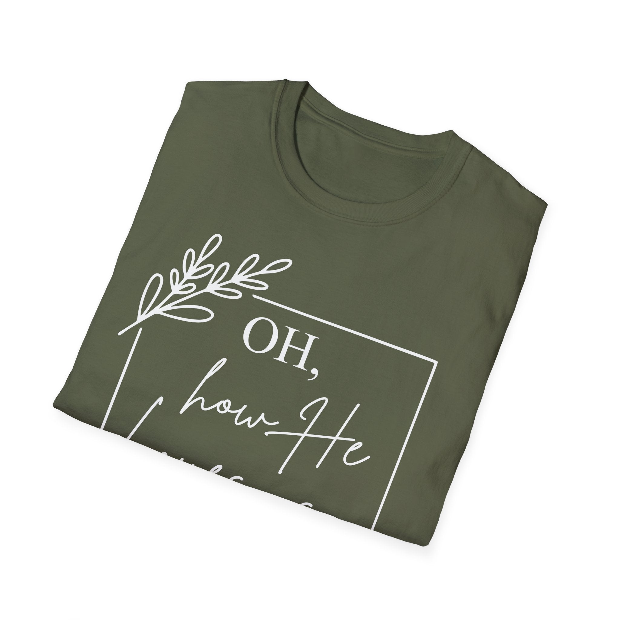 Oh How He Loves Us T-Shirt | 1 John 4:10 | Unisex Softstyle Christian T-shirt