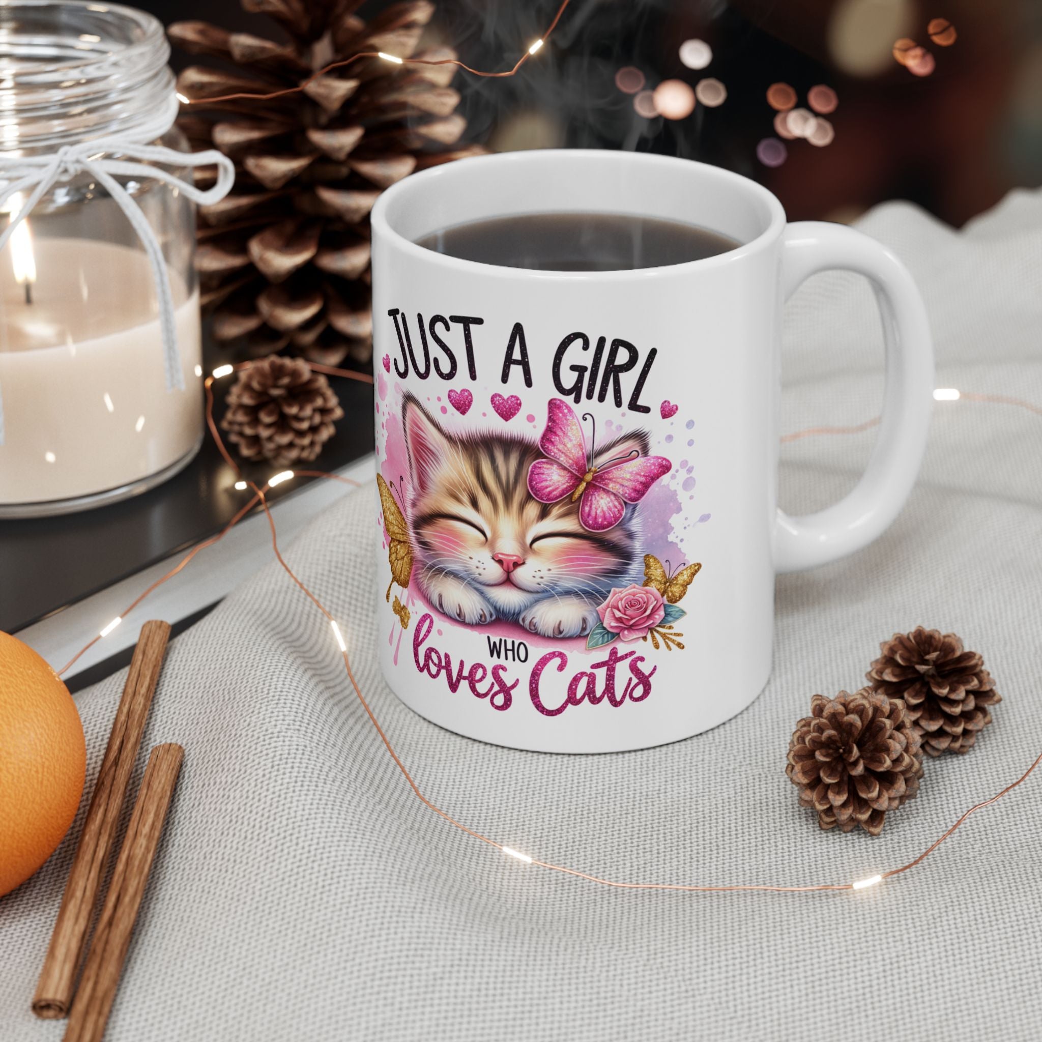 Just a Girl Who Loves Cats Ceramic Mug 11oz