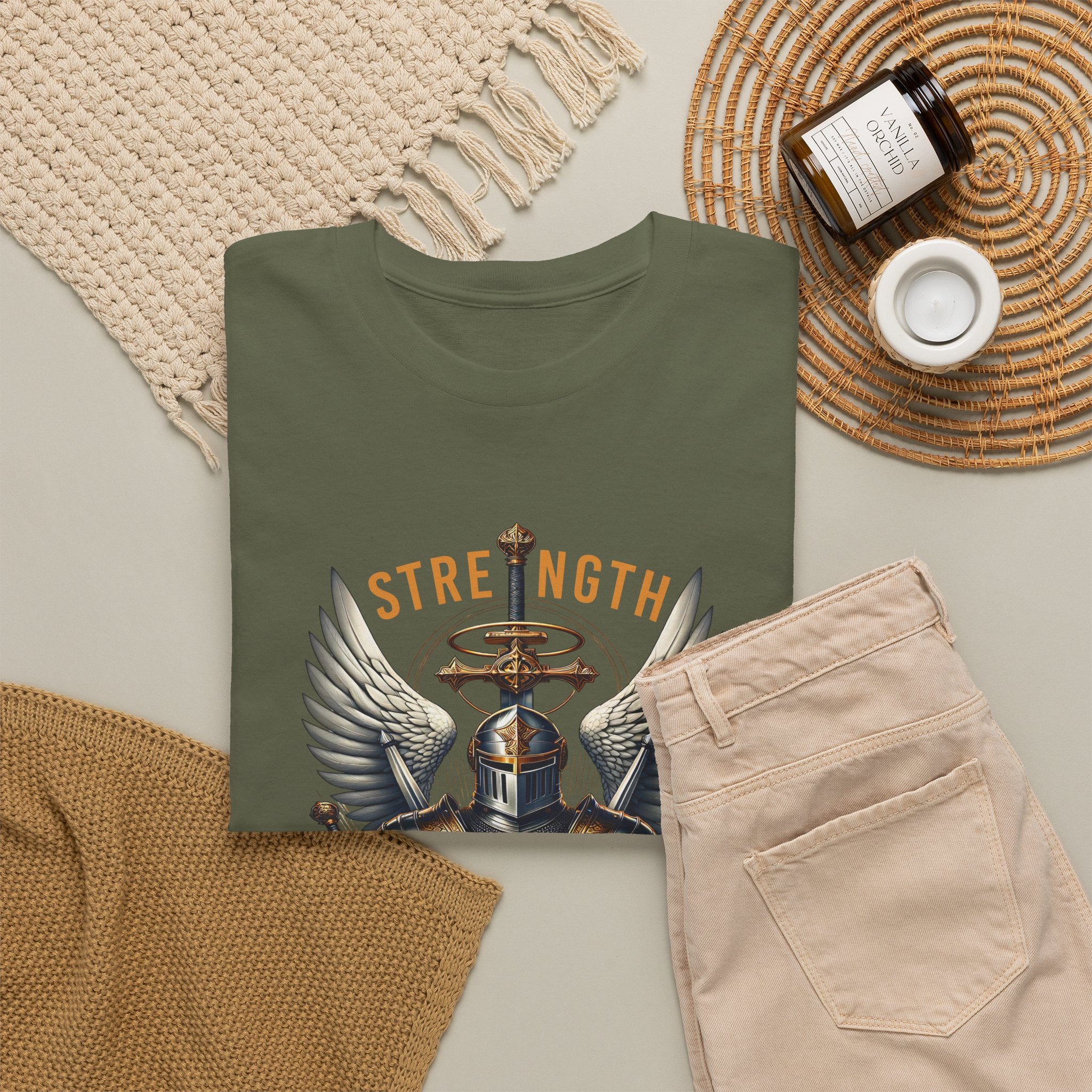 Strength in His Armor Christian Tee