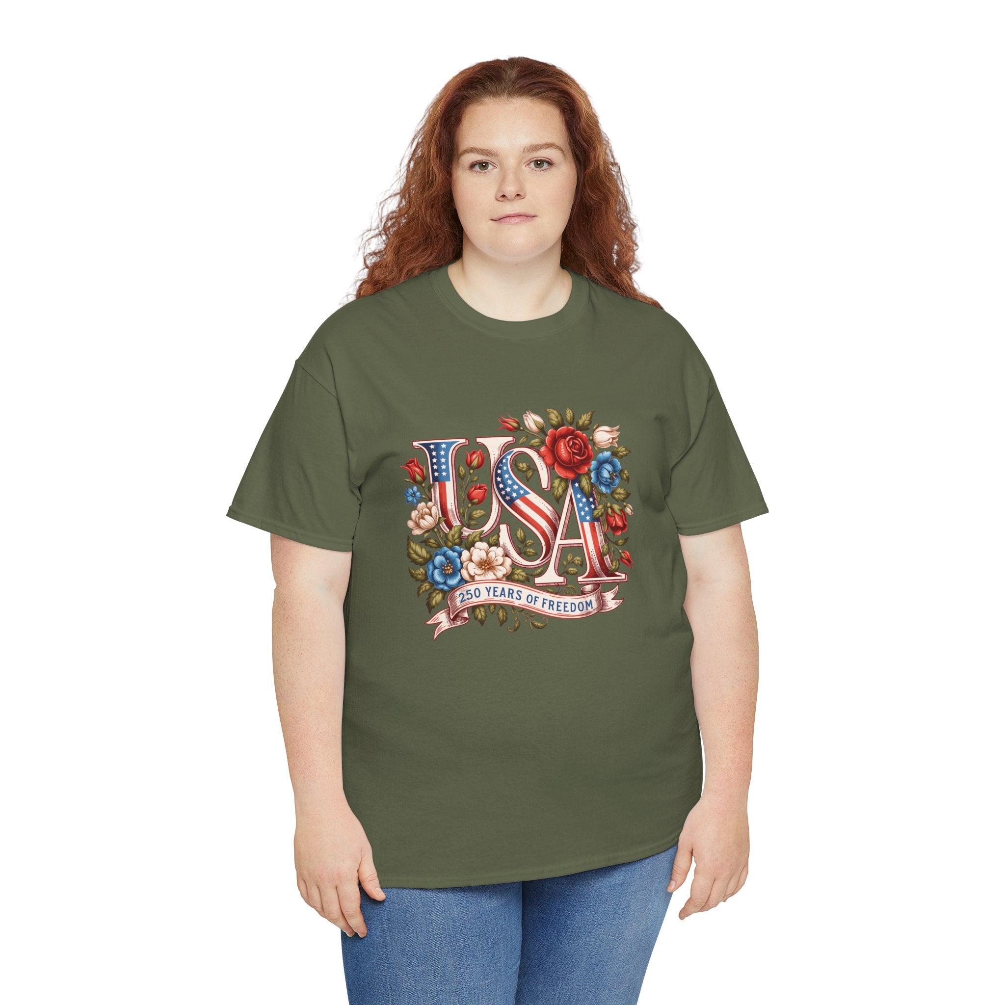 USA Floral 'Land of the Free' T-Shirt