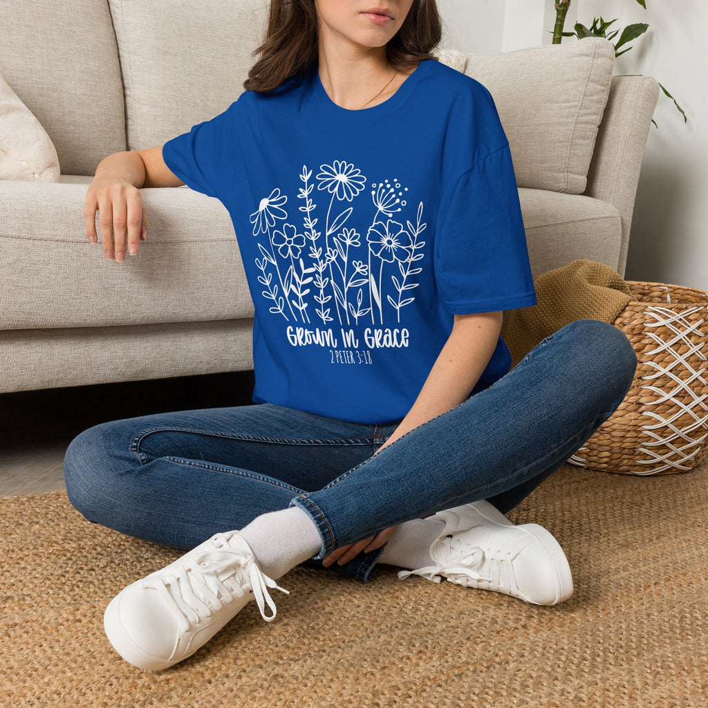 'Growing in Grace' Hand-Drawn Wildflower Tee