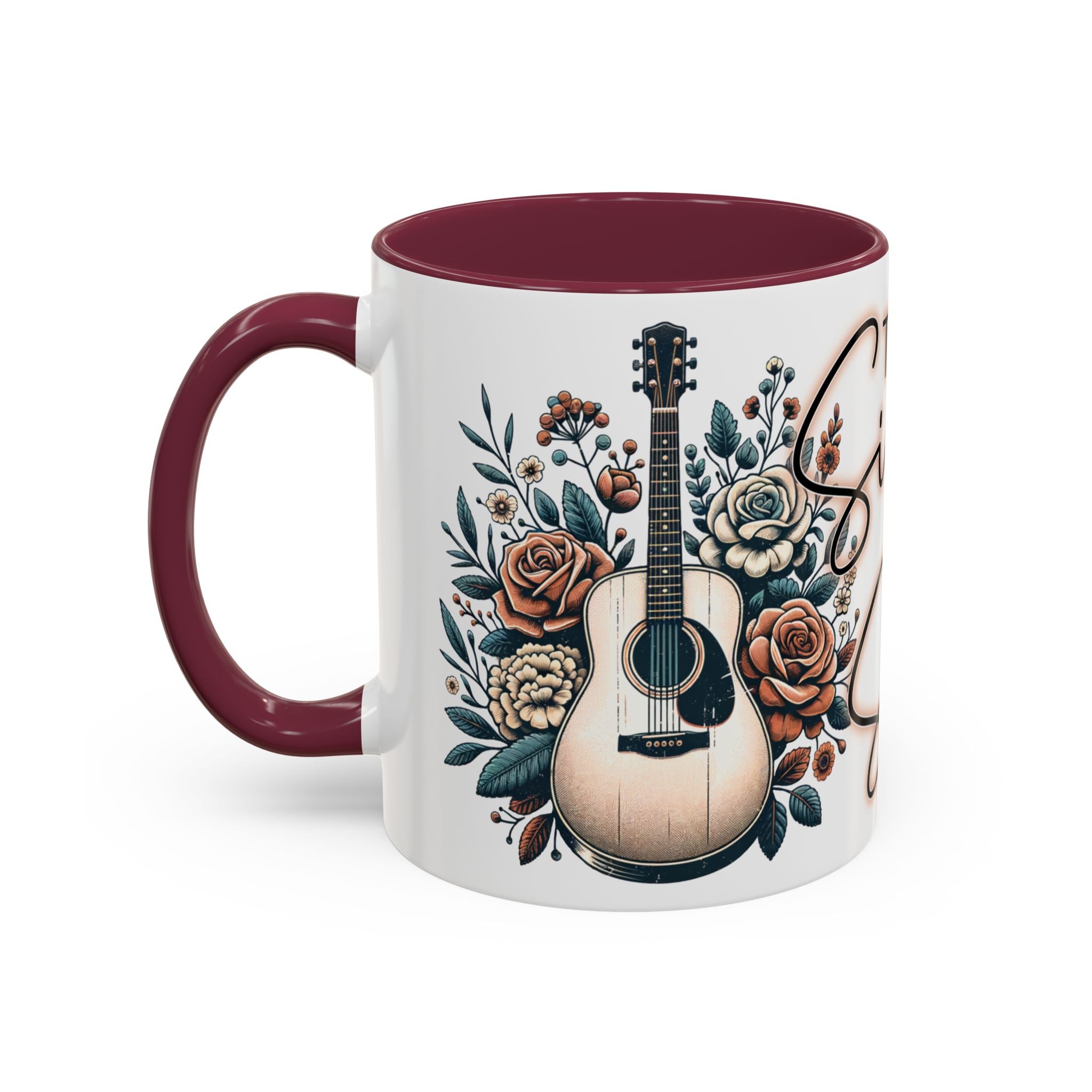 Then Sings My Soul Floral Acoustic Guitar Mug (11oz)