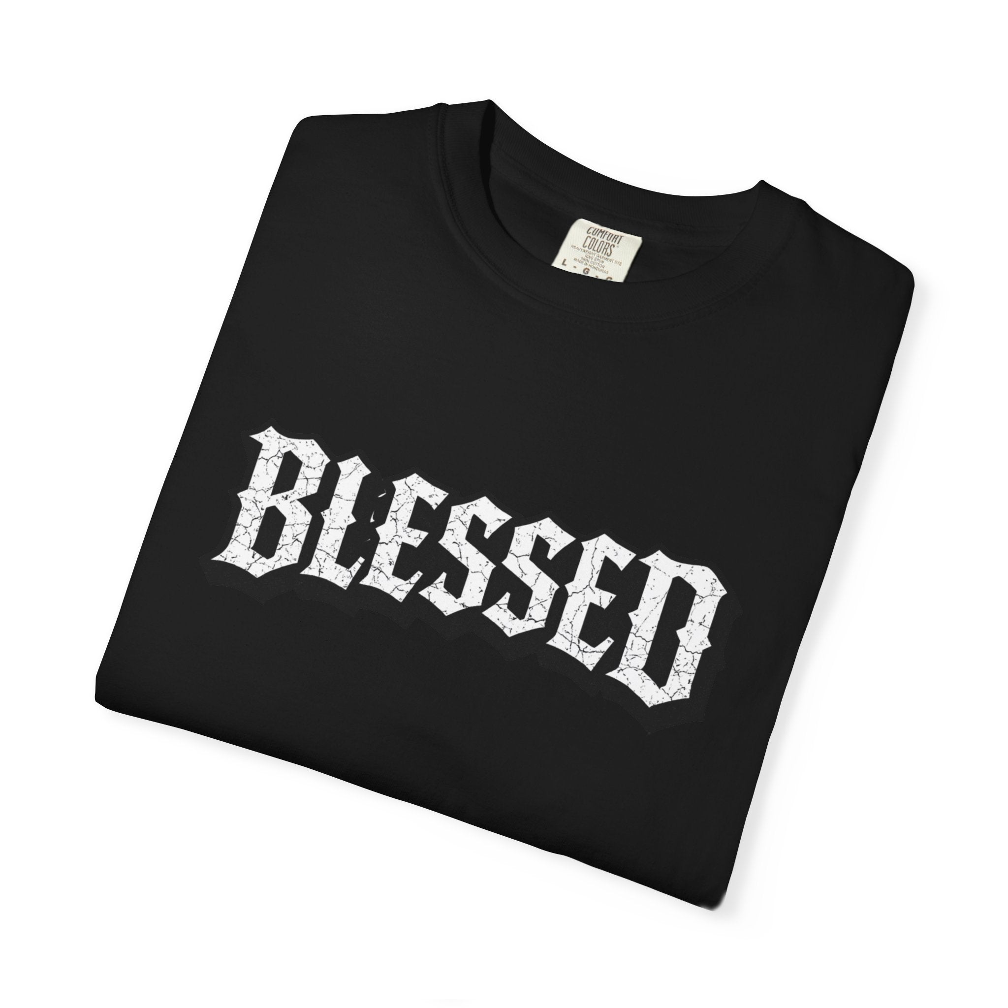 Blessed Script T-shirt | Garment-Dyed Casual Tee | Unisex T-shirt