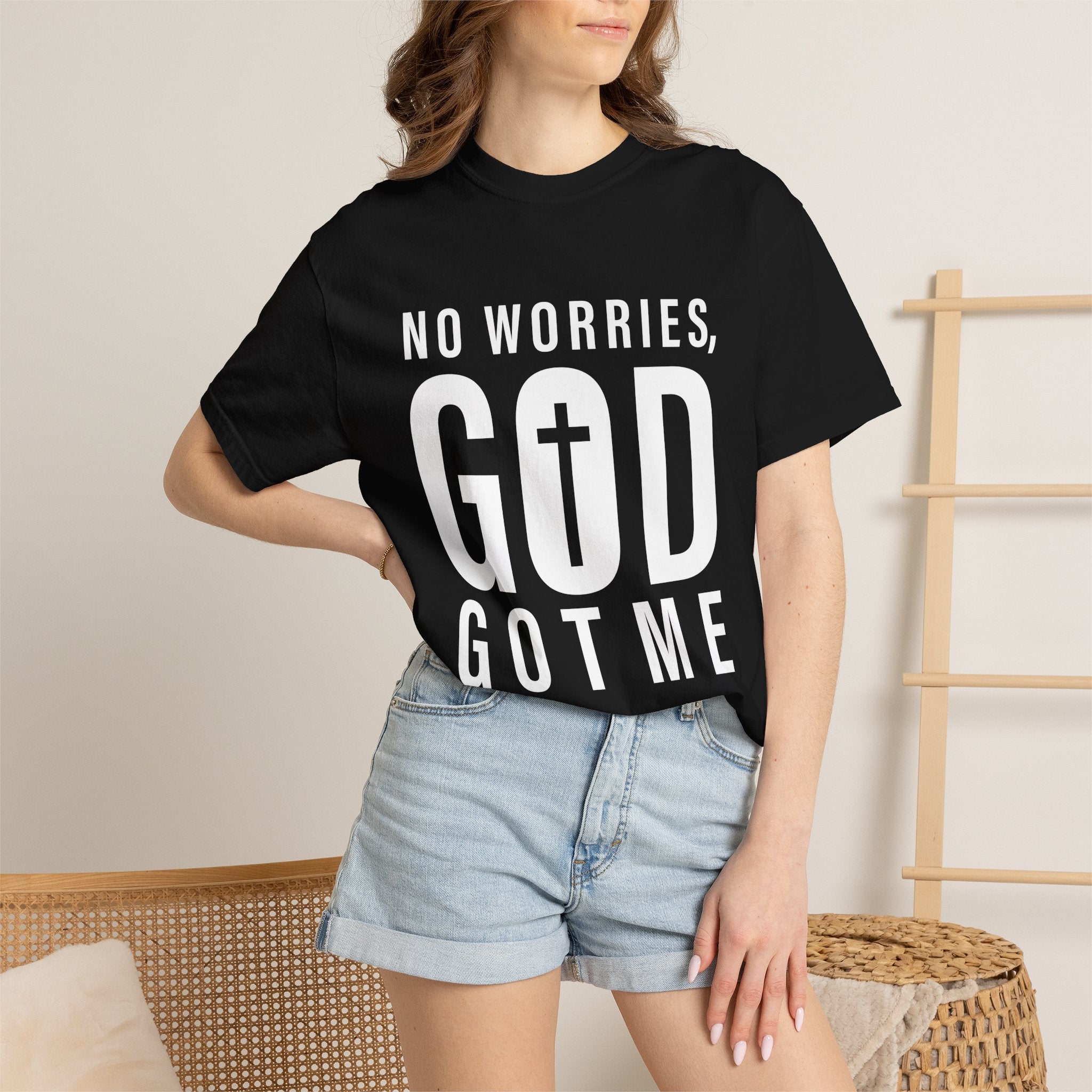No Worries, God Got Me Unisex Garment-Dyed T-shirt