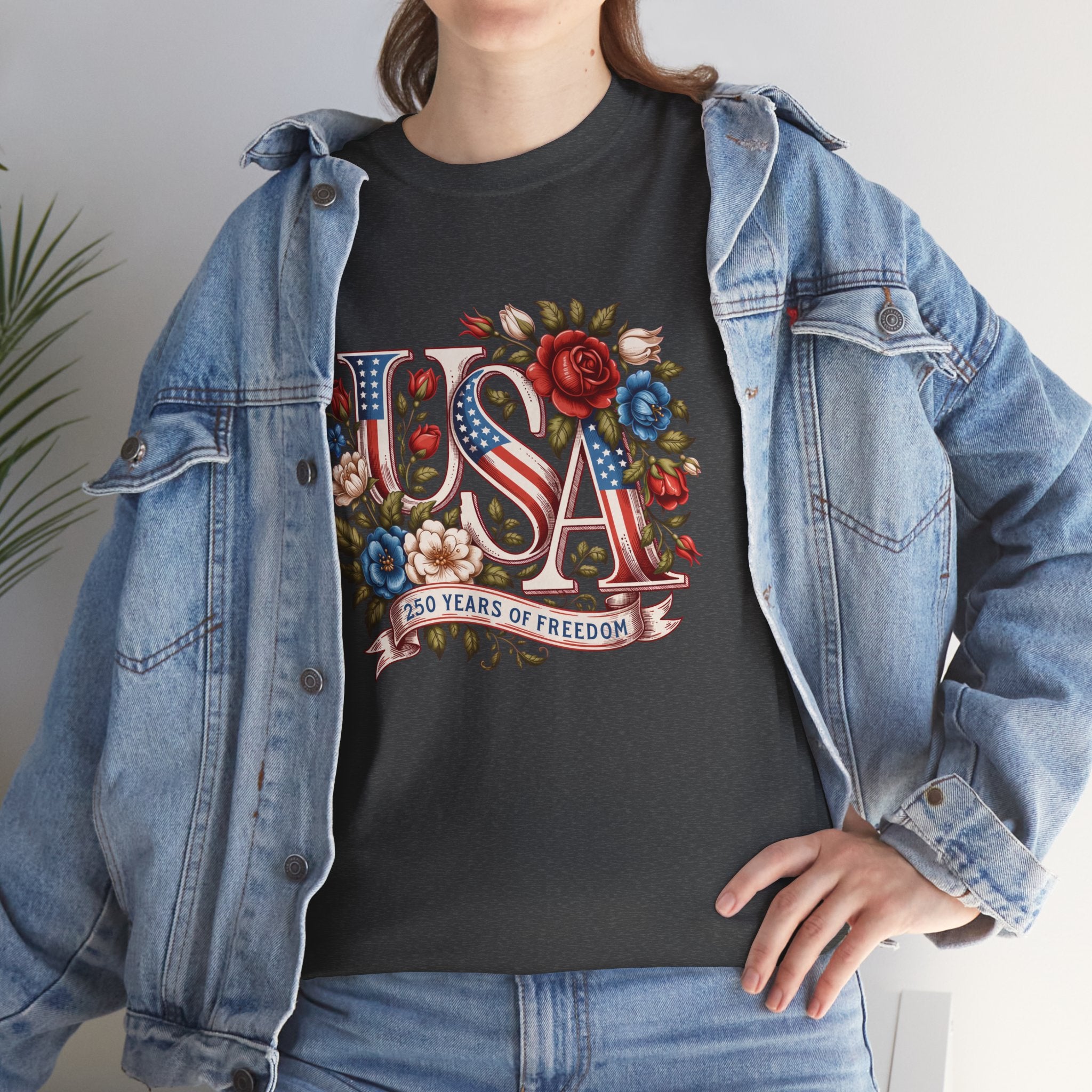 USA Floral 'Land of the Free' T-Shirt