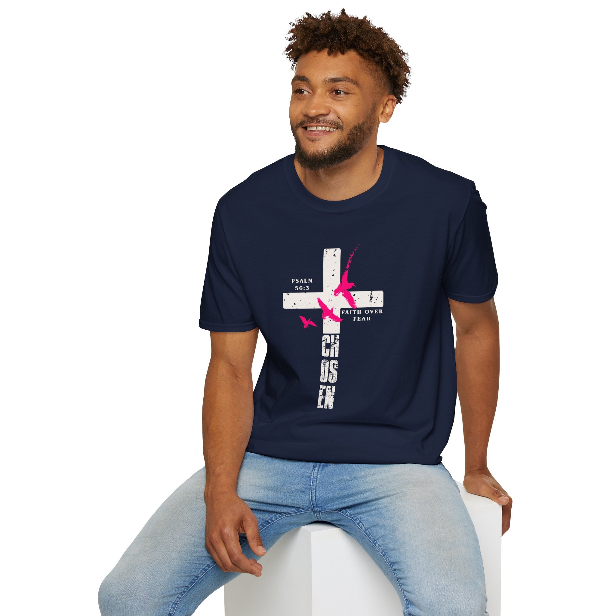 Faith Over Fear Cross T‑Shirt - Psalm 56:3