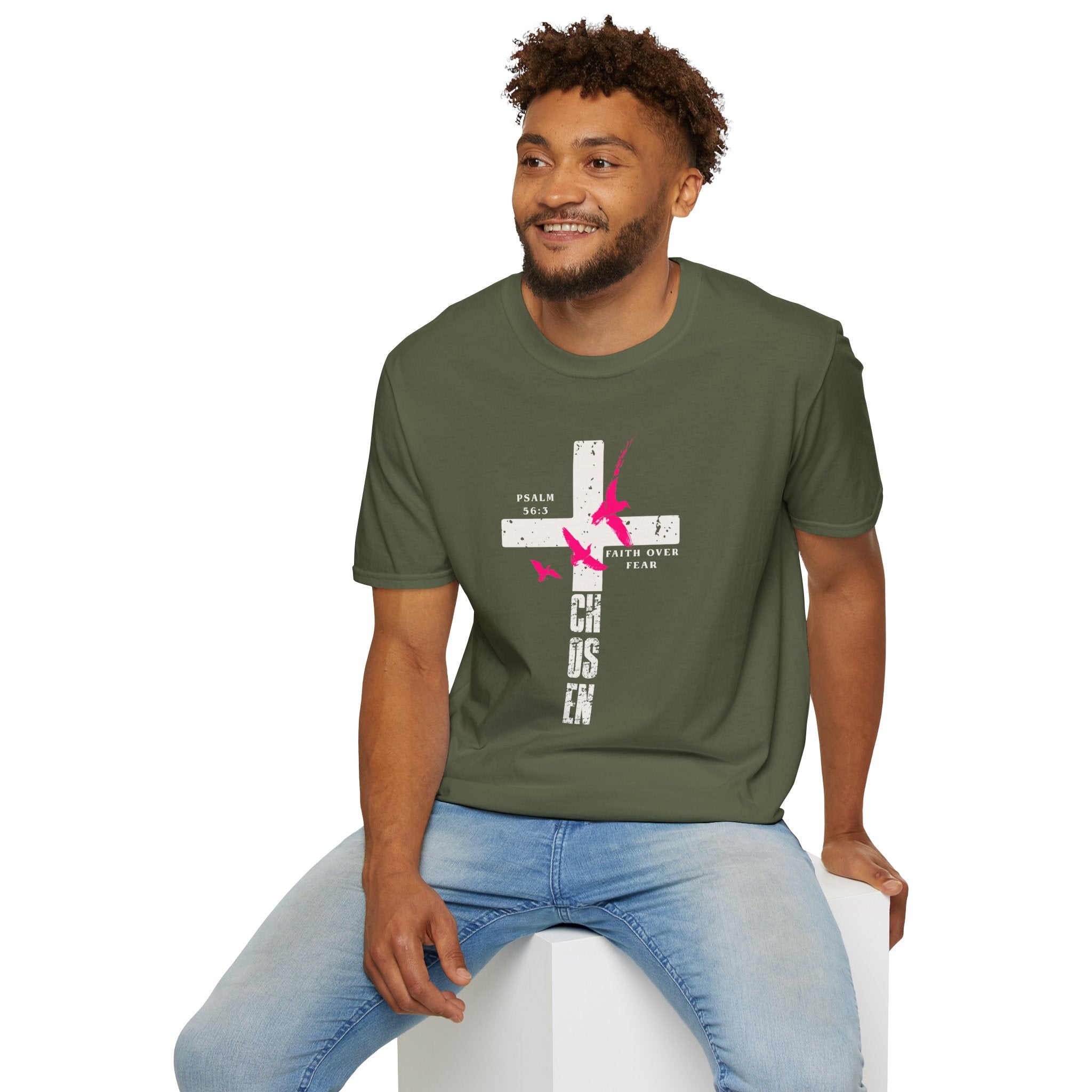 Faith Over Fear Cross T‑Shirt - Psalm 56:3