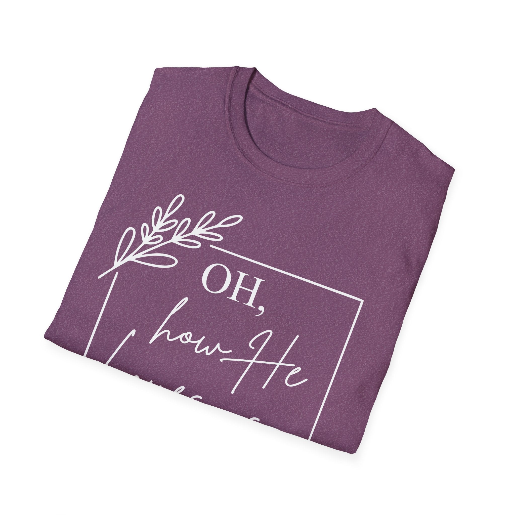 Oh How He Loves Us T-Shirt | 1 John 4:10 | Unisex Softstyle Christian T-shirt