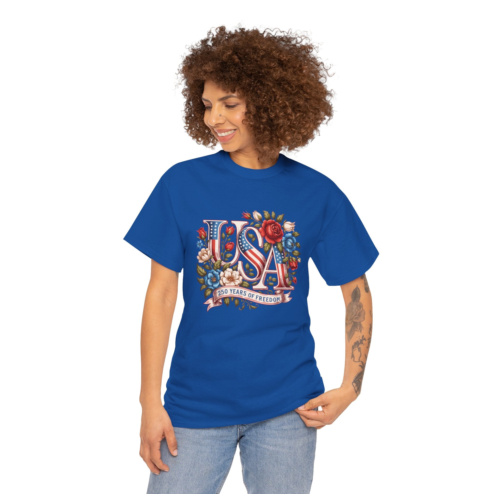 USA Floral 'Land of the Free' T-Shirt