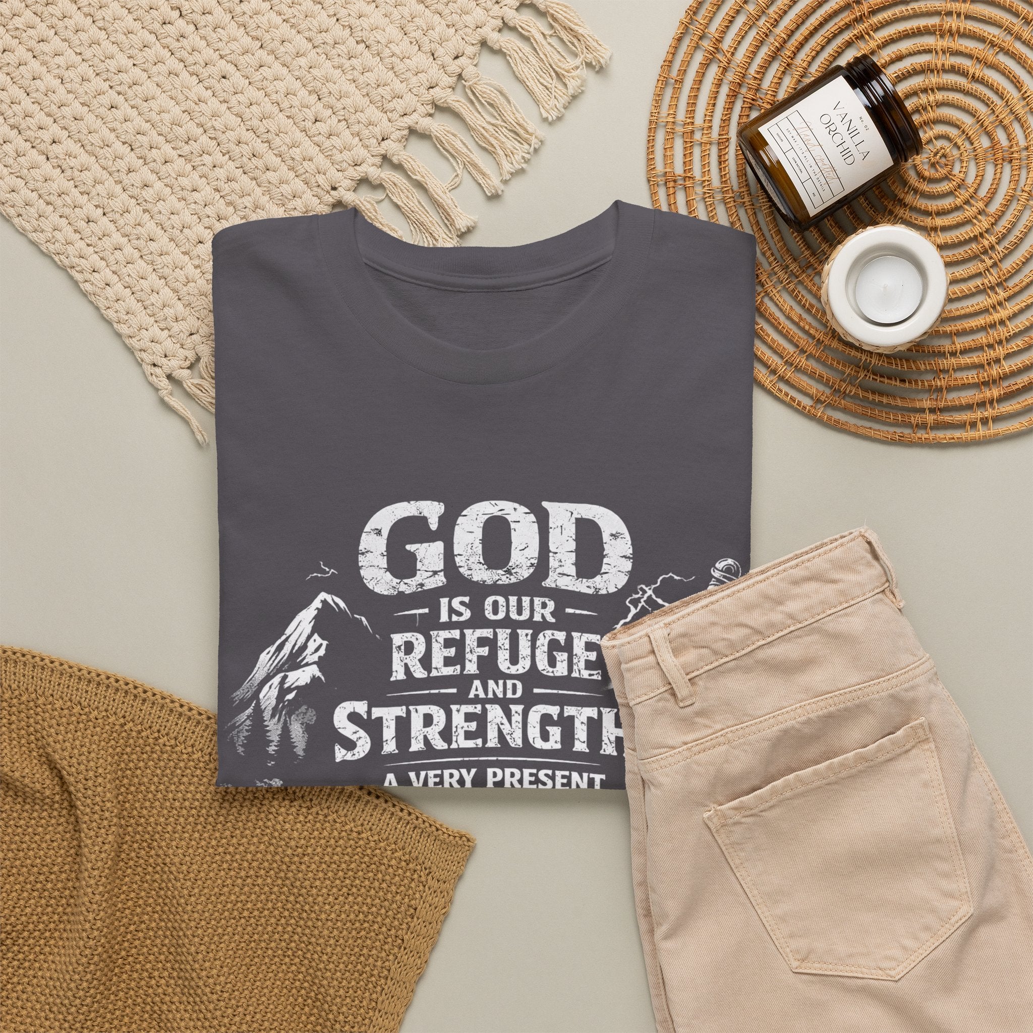 Psalm 46:1 Christian Tee | God Is Our Refuge and Strength Shirt