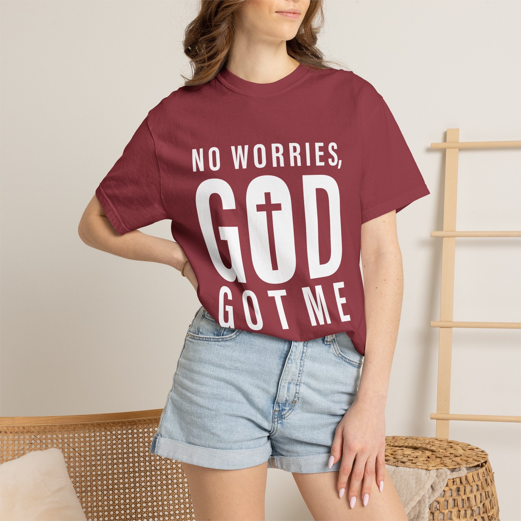 No Worries, God Got Me Unisex Garment-Dyed T-shirt