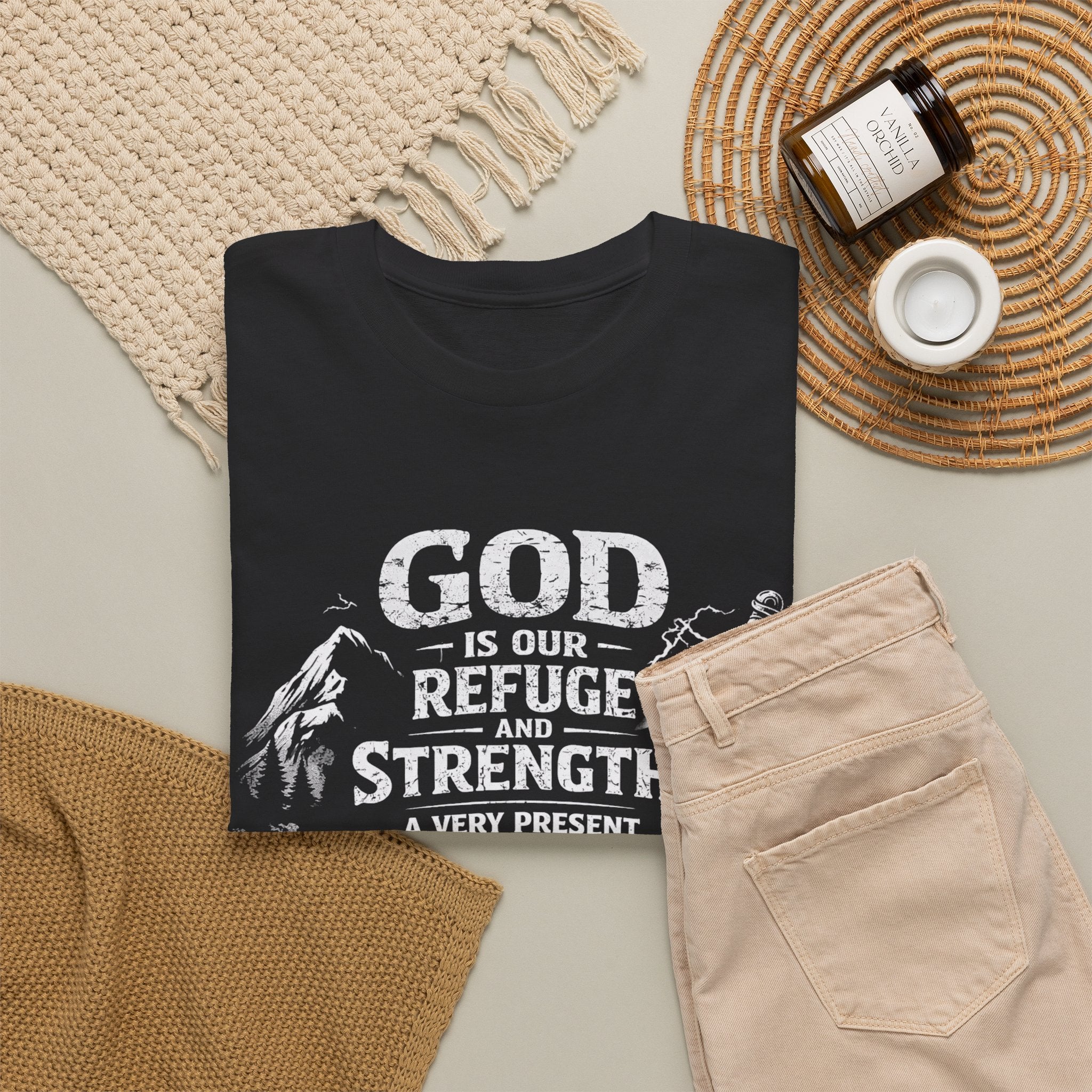 Psalm 46:1 Christian Tee | God Is Our Refuge and Strength Shirt