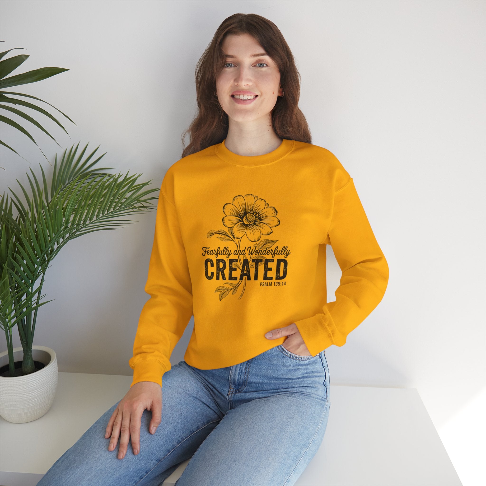 Fearfully and Wonderfully Created Psalm 139:14 Crewneck Sweatshirt