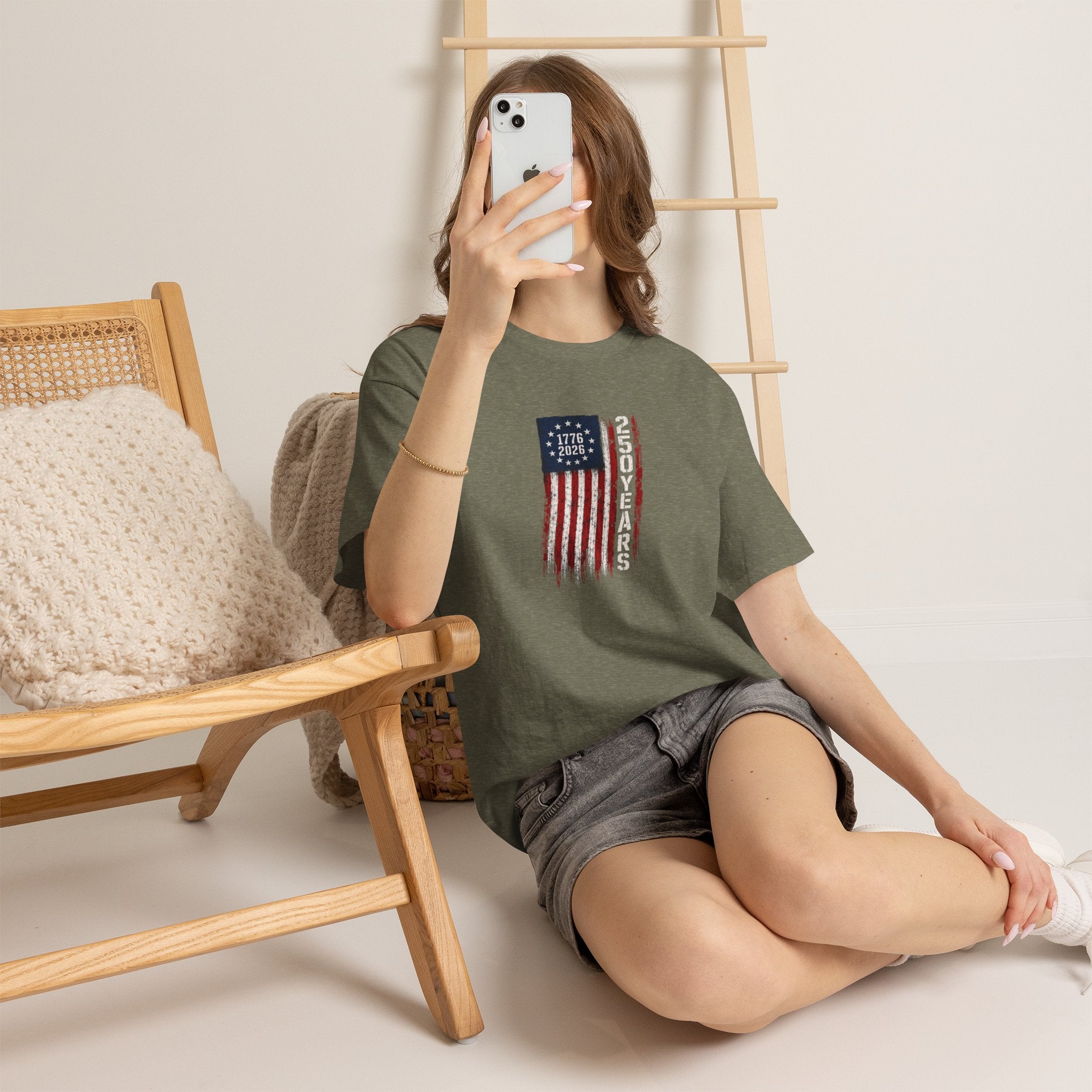 1776–2026 250 Years Flag T-Shirt — American Bicentennial Anniversary Tee