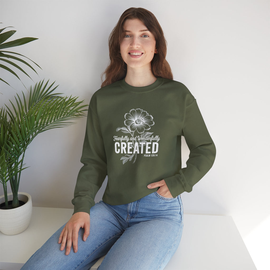 Fearfully and Wonderfully Created Psalm 139:14 Crewneck Sweatshirt