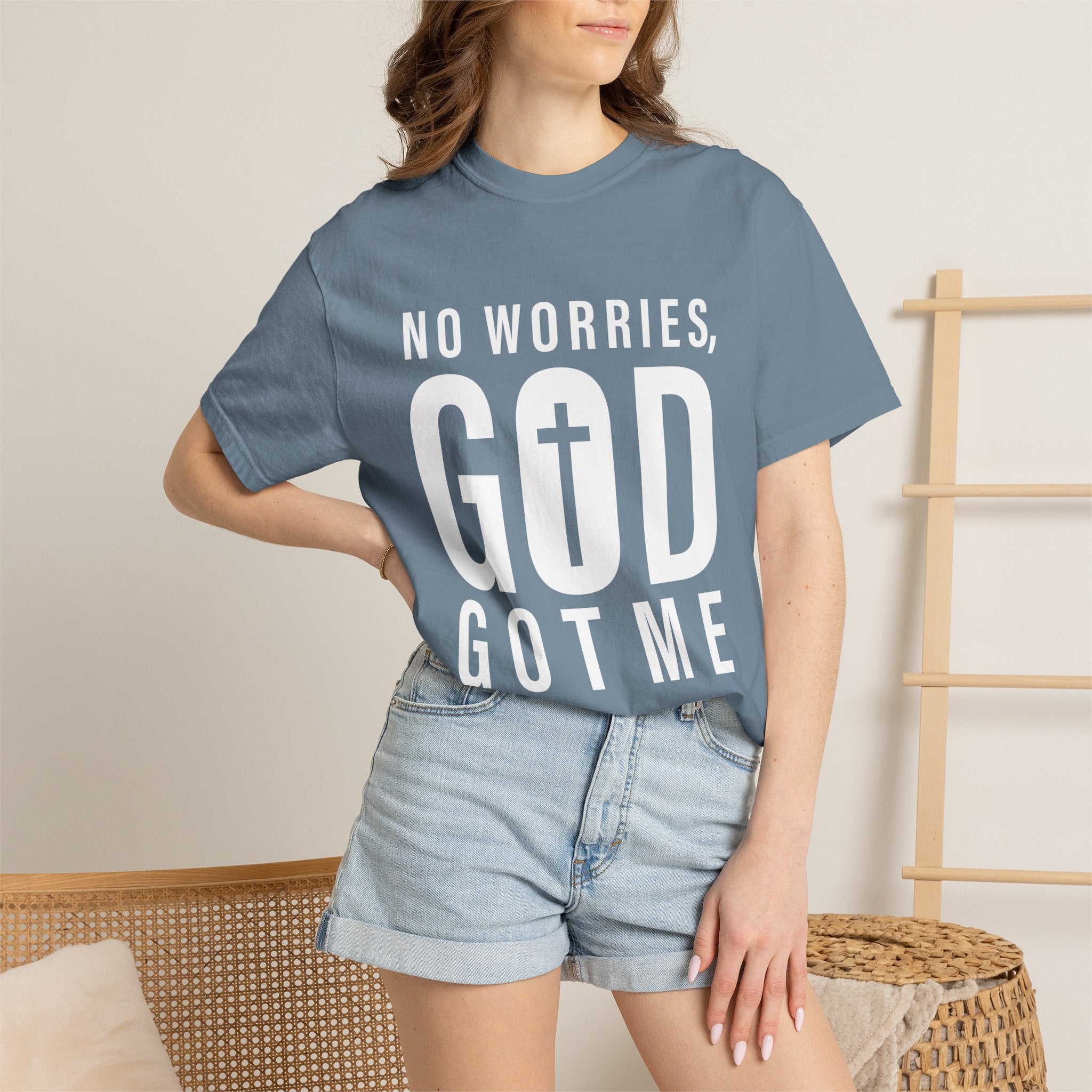 No Worries, God Got Me Unisex Garment-Dyed T-shirt