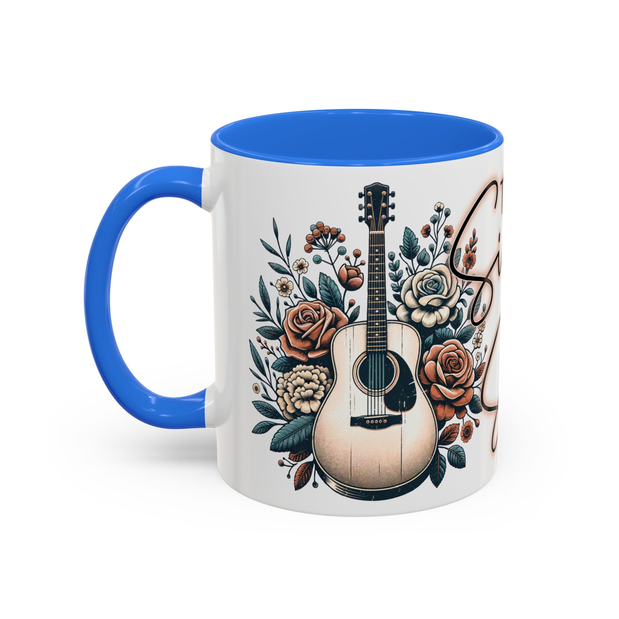 Then Sings My Soul Floral Acoustic Guitar Mug (11oz)