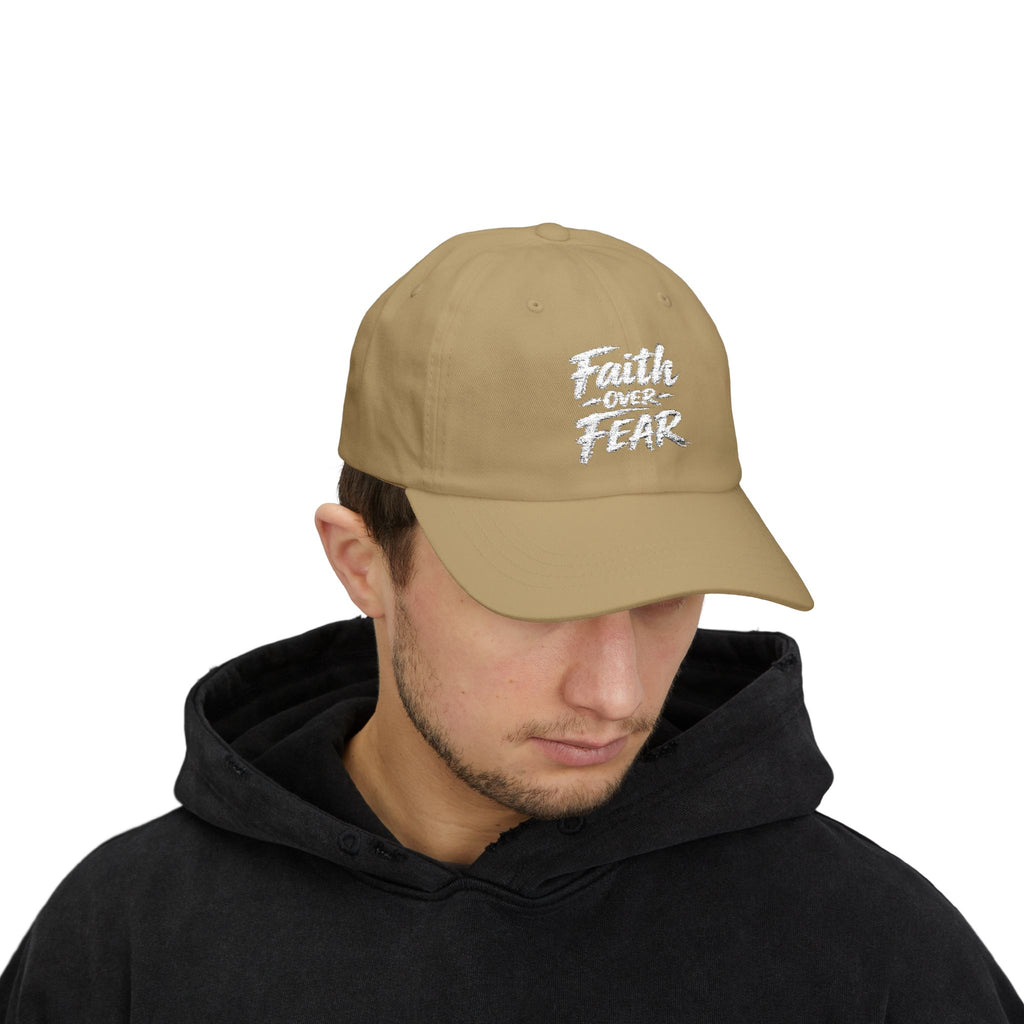 Faith Over Fear Embroidered Dad Cap