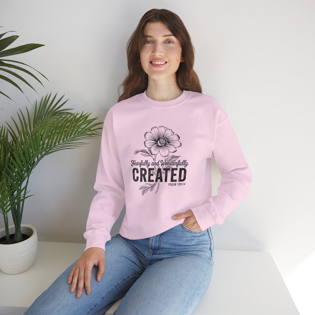 Fearfully and Wonderfully Created Psalm 139:14 Crewneck Sweatshirt