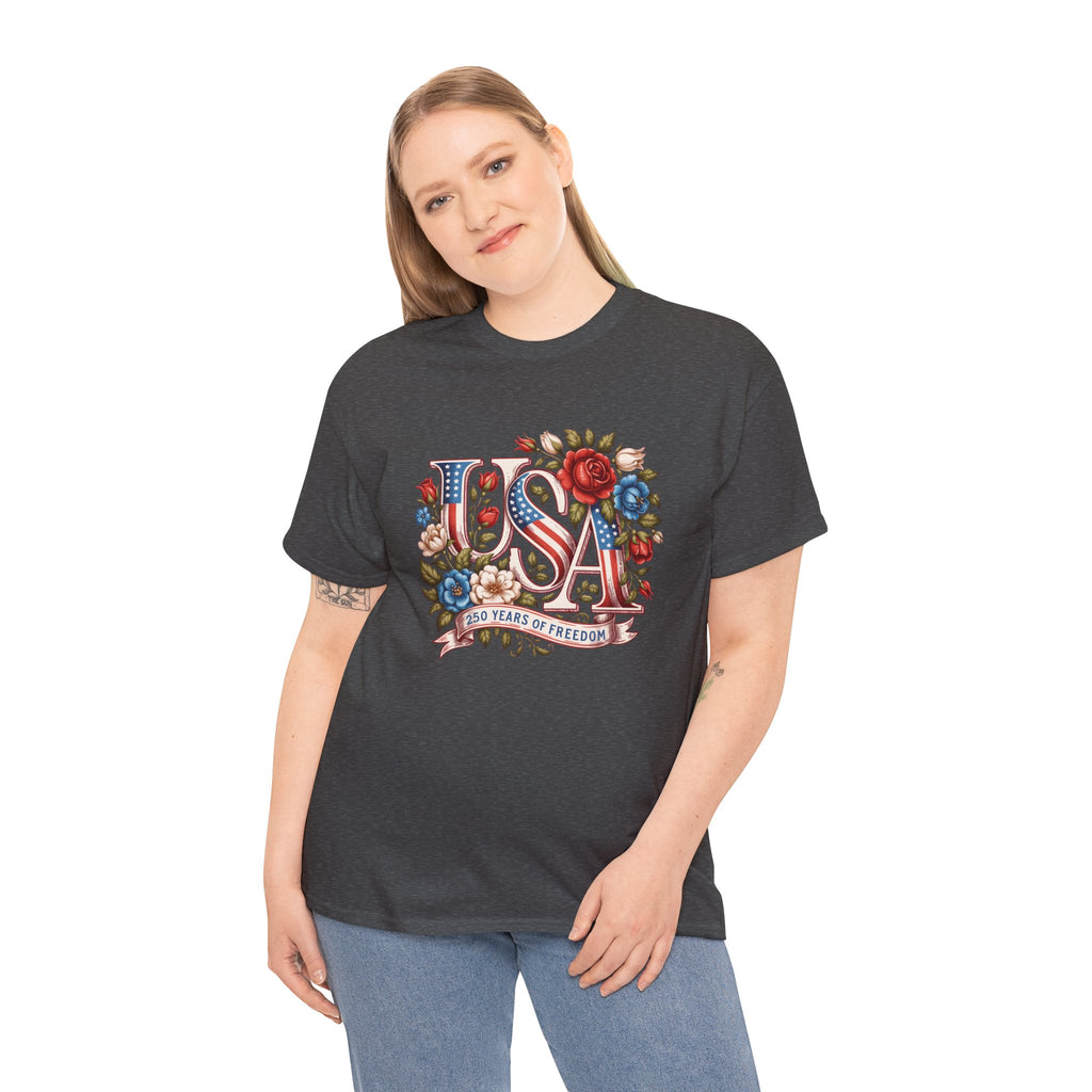 USA Floral 'Land of the Free' T-Shirt