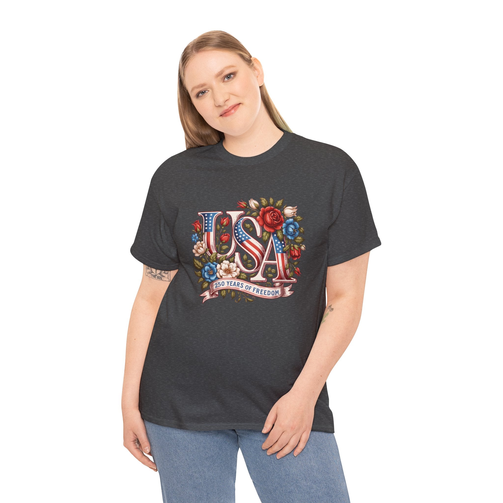 USA Floral 'Land of the Free' T-Shirt