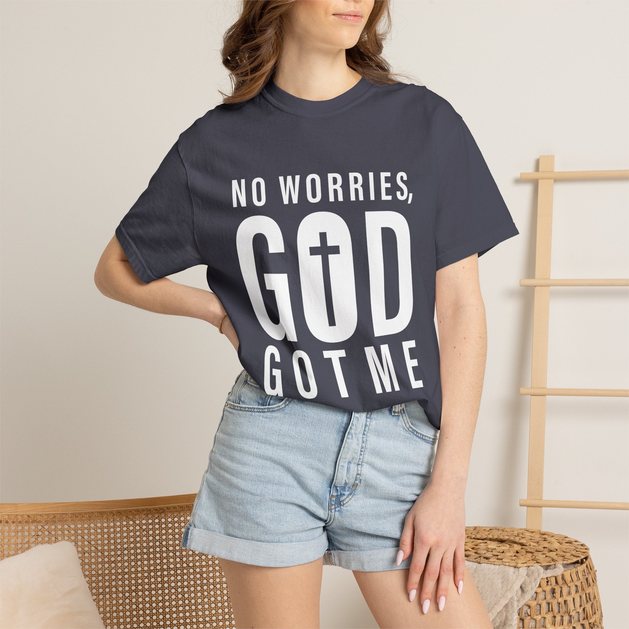 No Worries, God Got Me Unisex Garment-Dyed T-shirt
