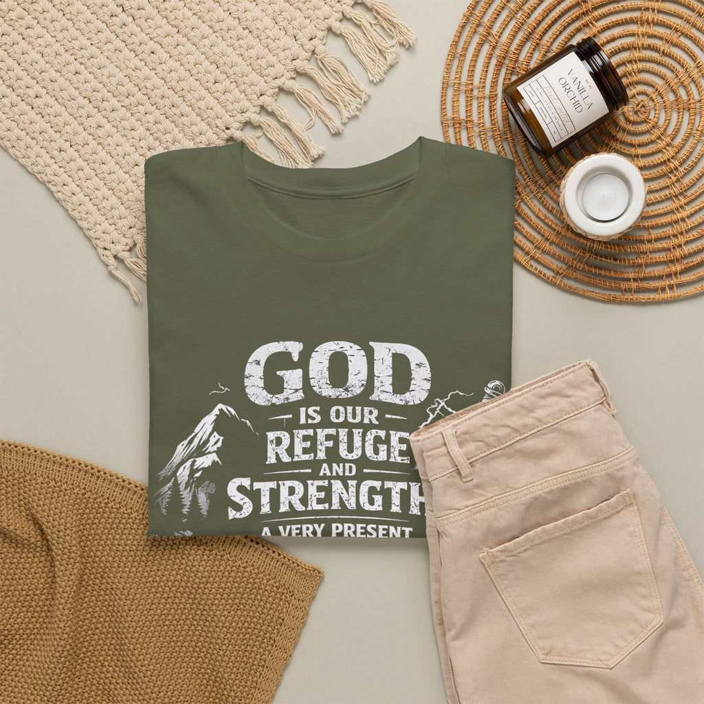 Psalm 46:1 Christian Tee | God Is Our Refuge and Strength Shirt