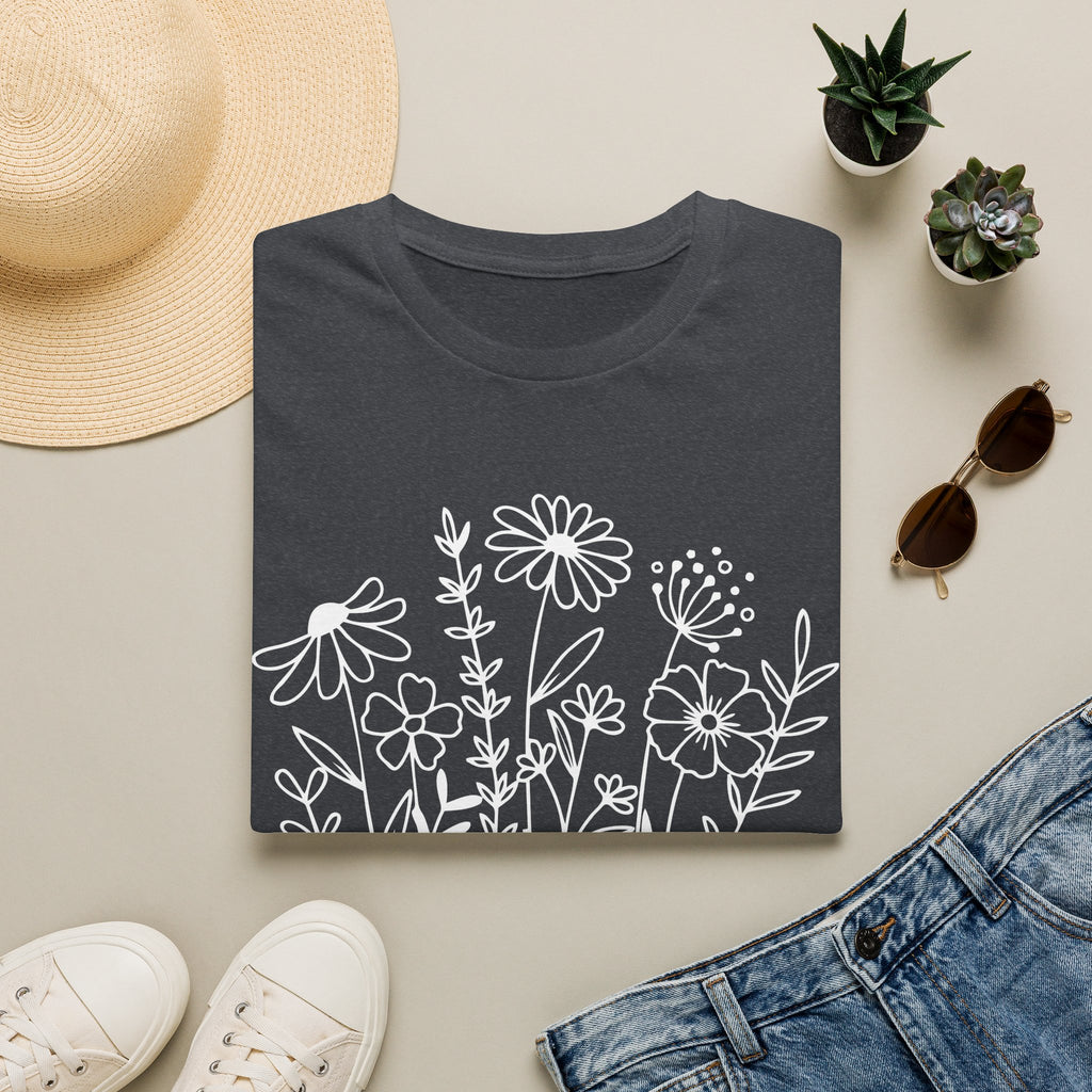 'Growing in Grace' Hand-Drawn Wildflower Tee